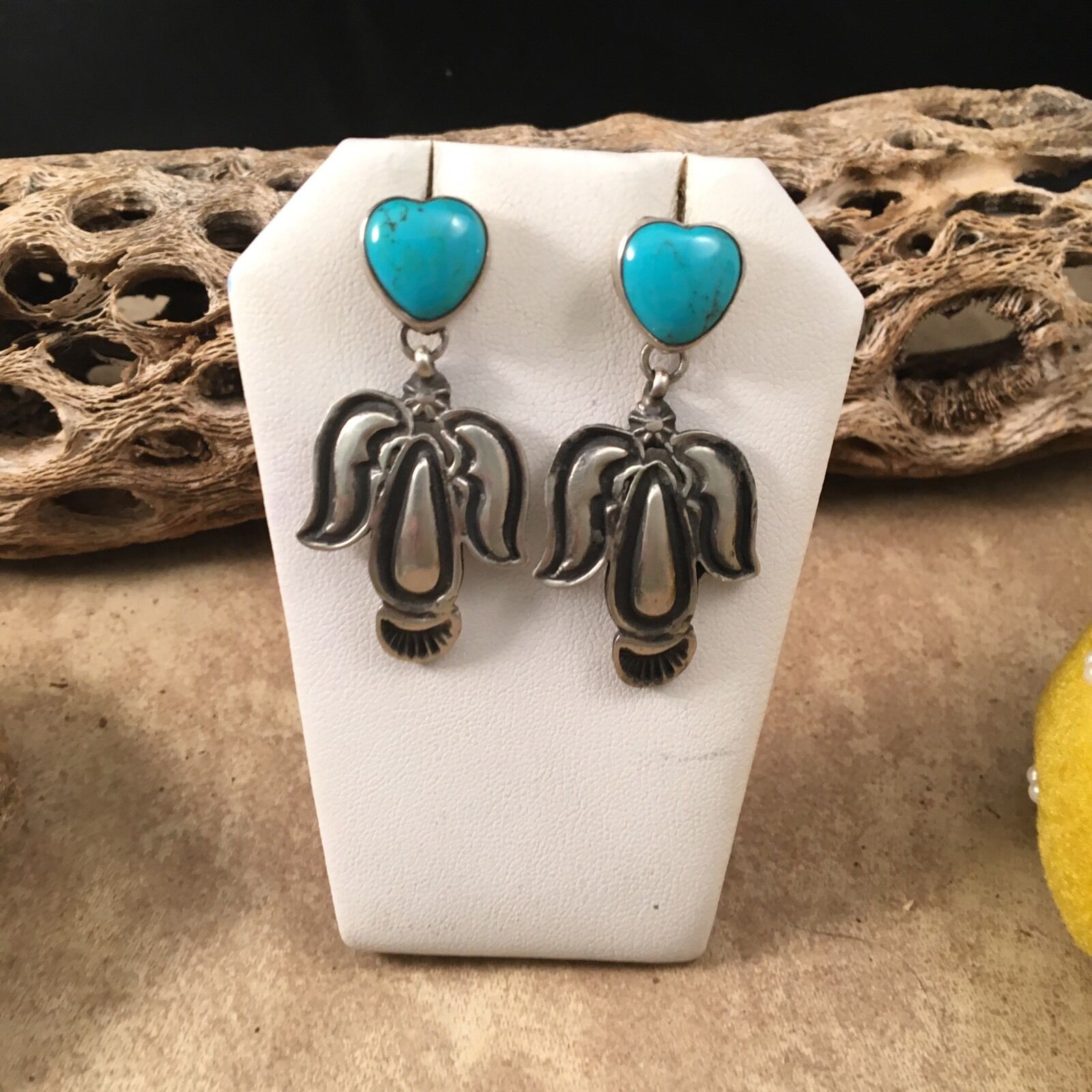 Navajo Sterling Silver Turquoise Dangle Earrings