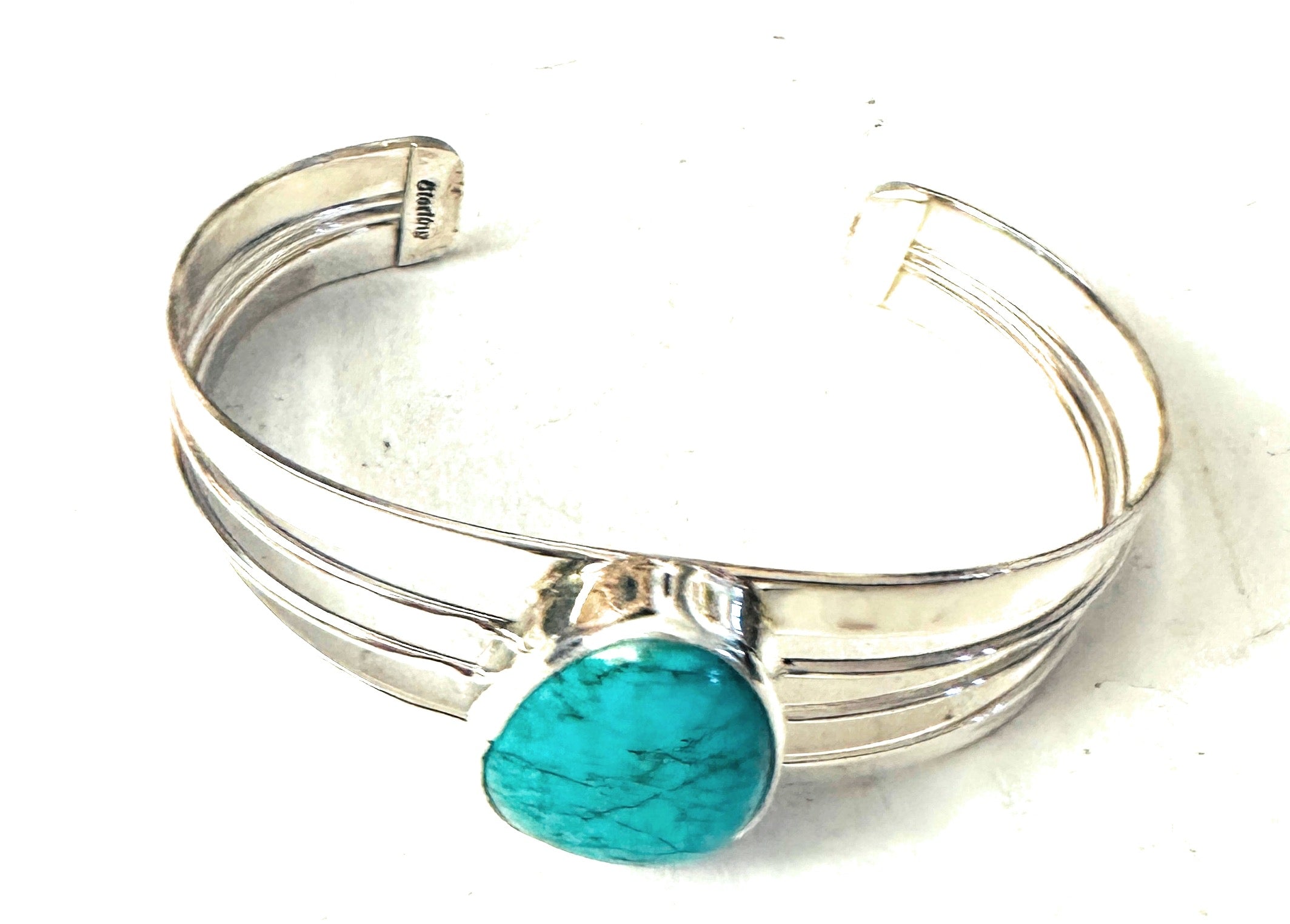 Navajo Kingman Turquoise & Sterling Silver Cuff Bracelet