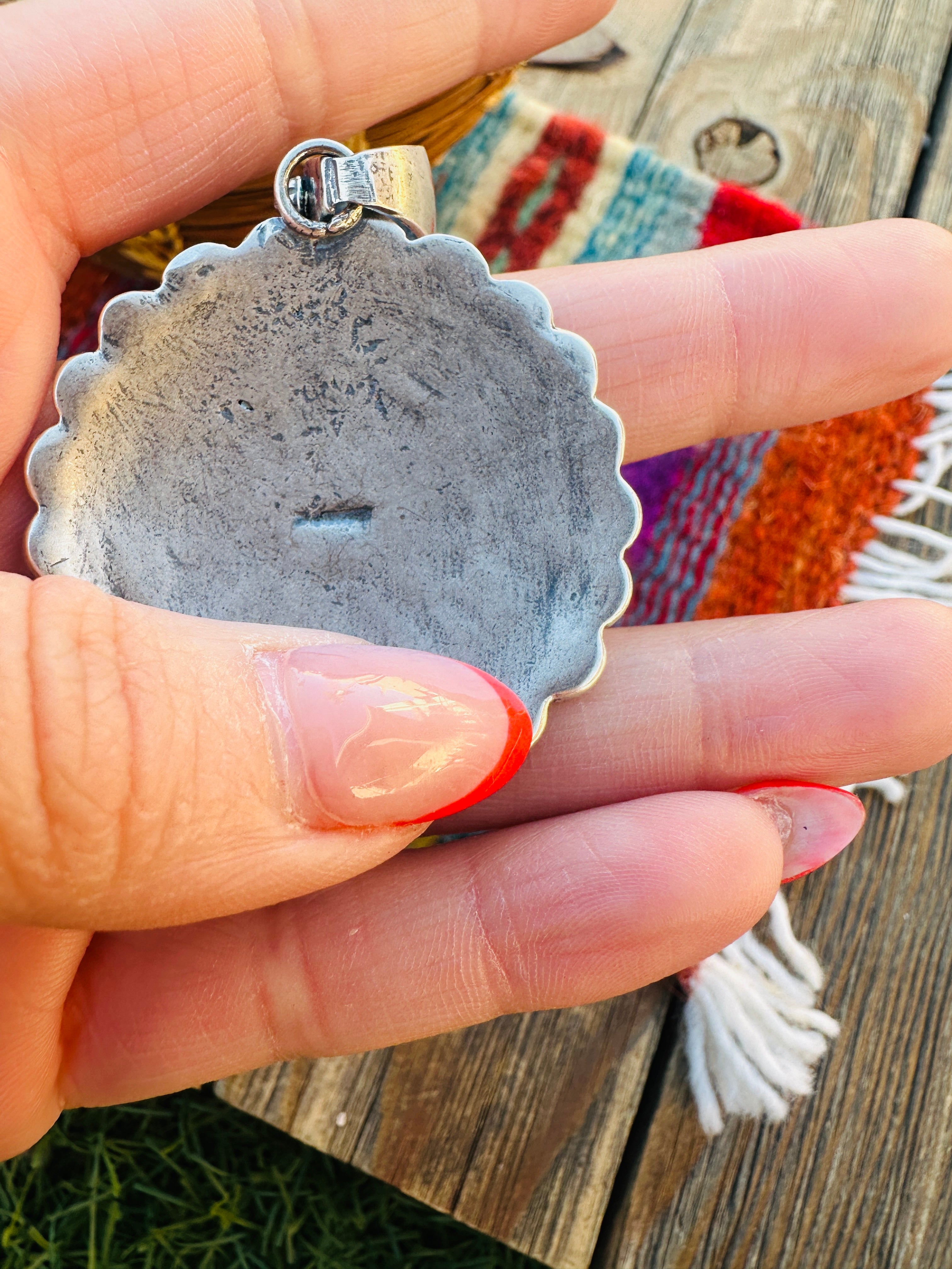 Handcrafted Sterling Silver Concho Pendant