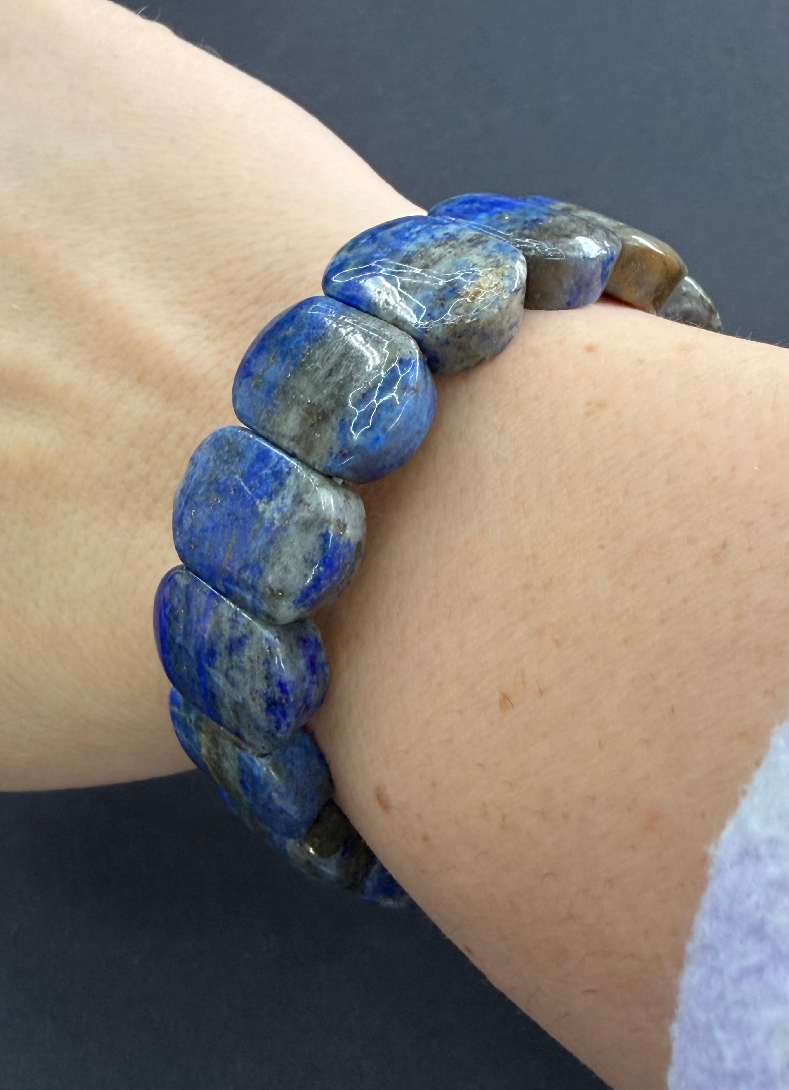 Lapis Beaded Stretch Bracelet