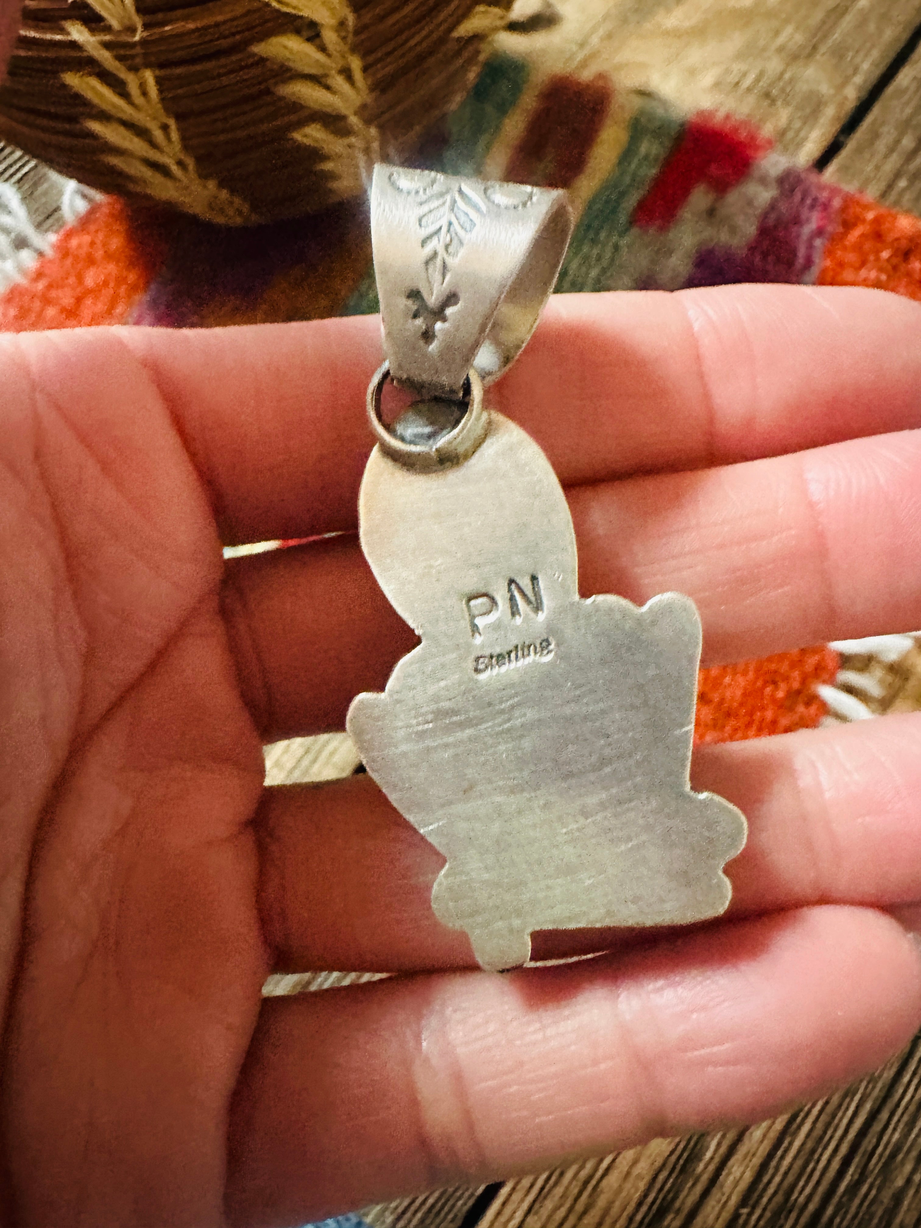 Handcrafted Sterling Silver, Spiny & Turquoise Pendant