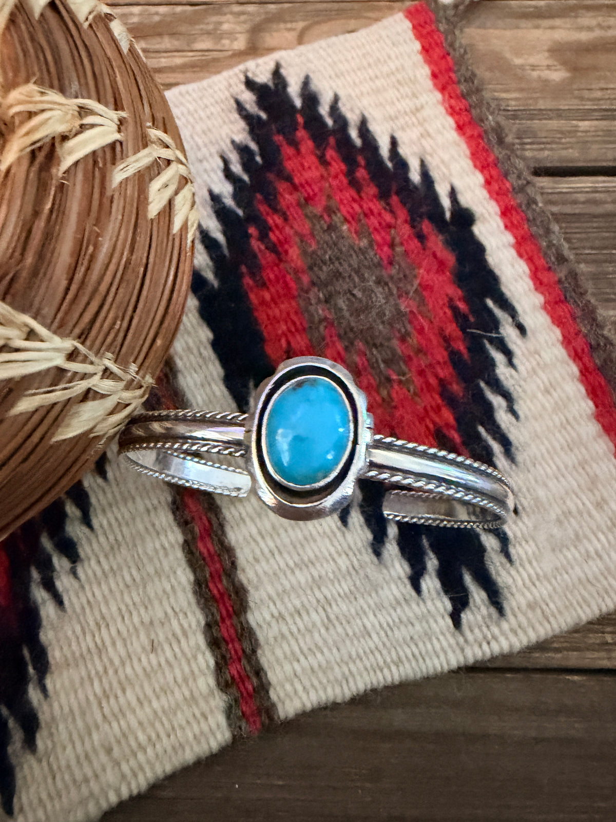 Handcrafted Turquoise & Sterling Silver Cuff Bracelet