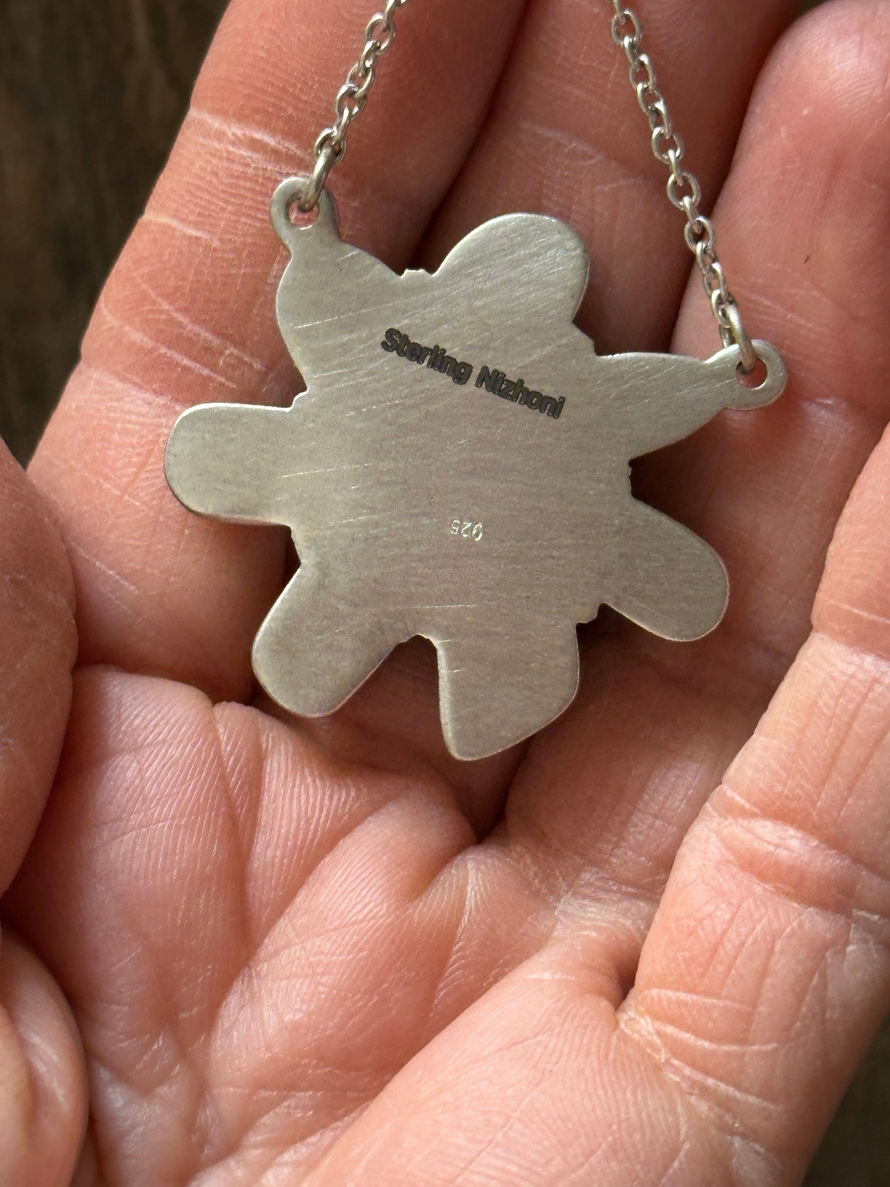 Handmade Sonoran Mountain Turquoise Cluster & Sterling Silver Necklace