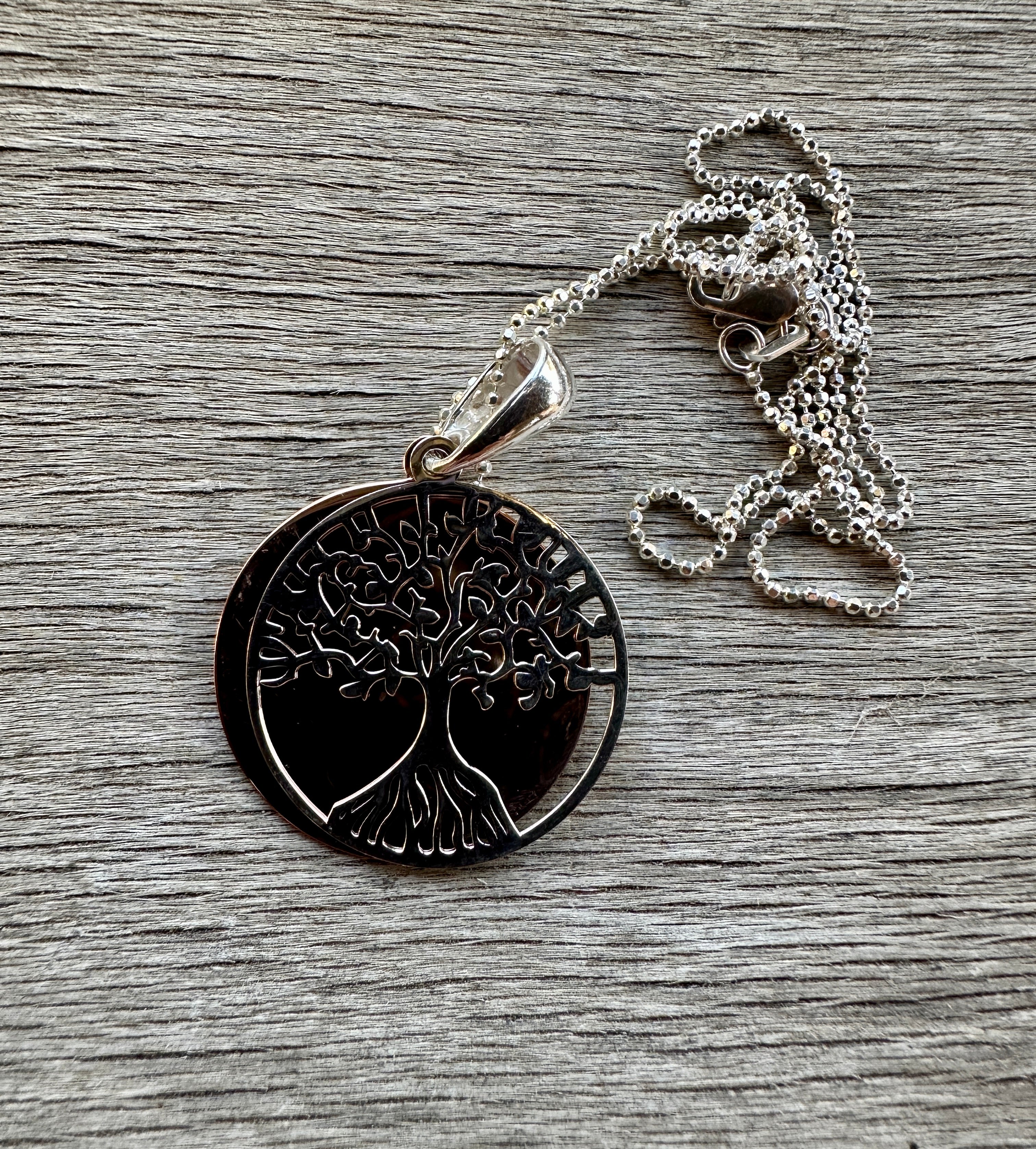 COPPER & SILVER TREE OF LIFE PENDANT Necklace