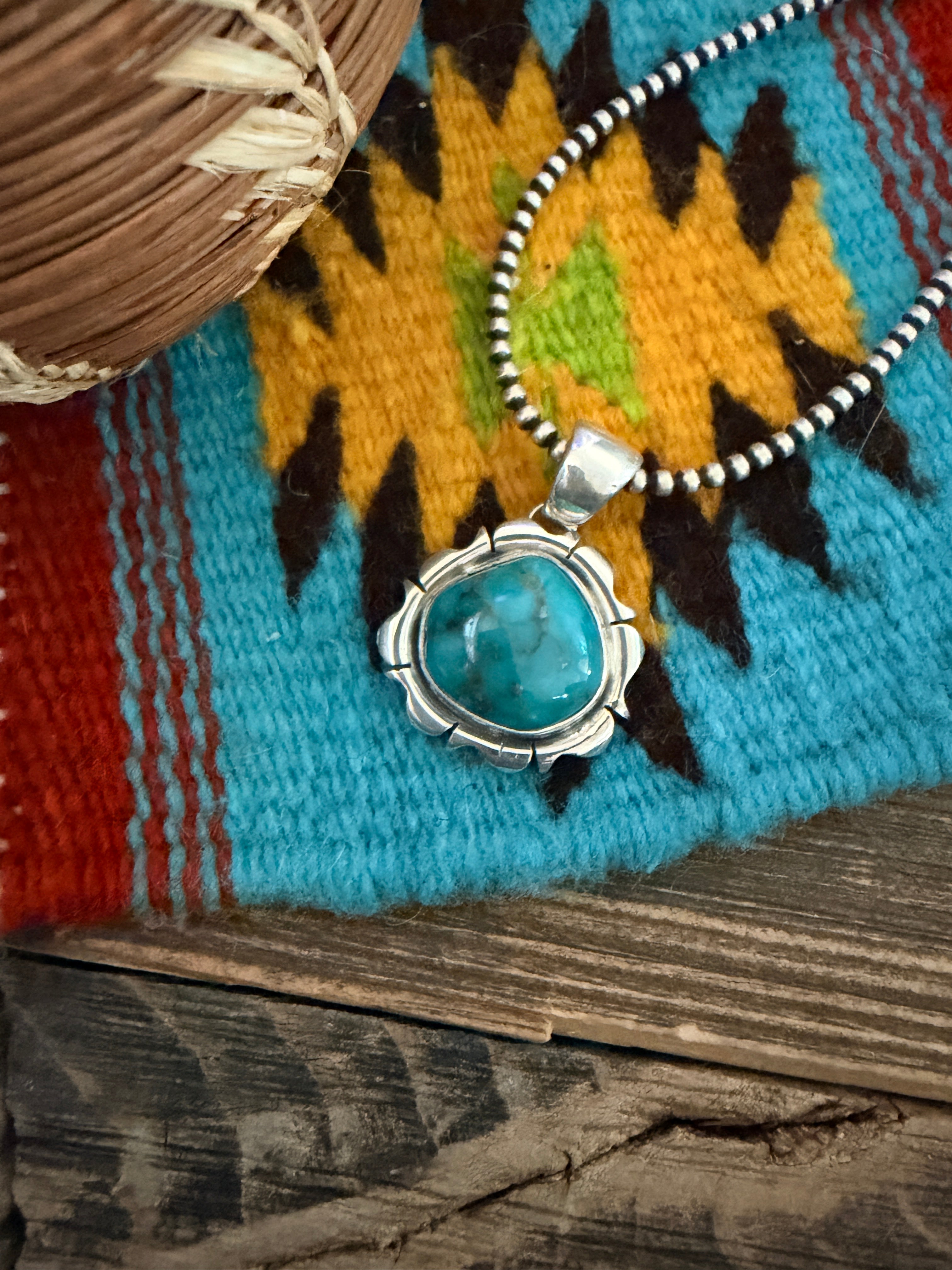 Handcrafted Sterling Silver and Turquoise Pendant