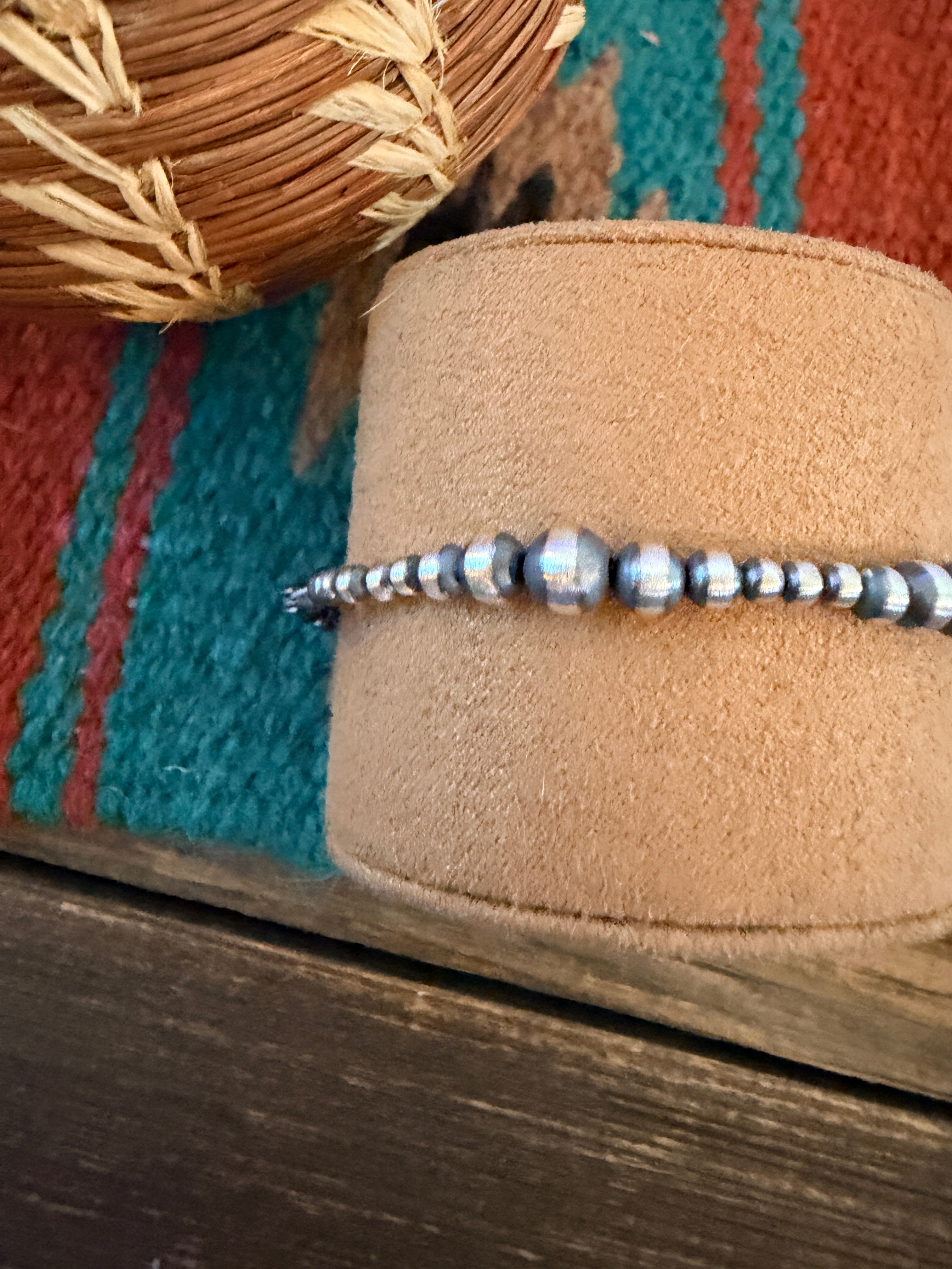 Handcrafted Sterling Silver Pearl Beaded Bracelet