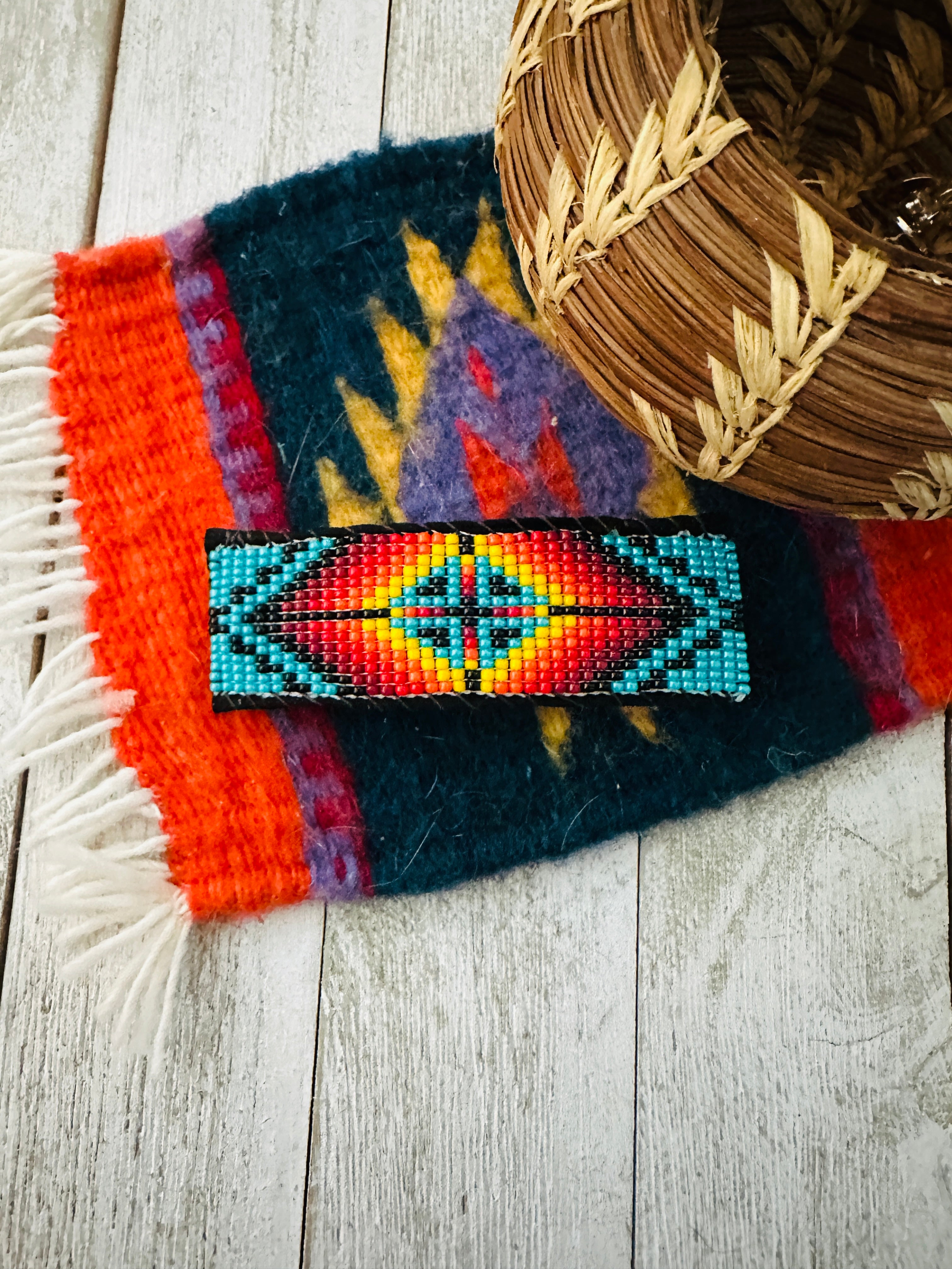 Navajo Handmade Beaded Barrette