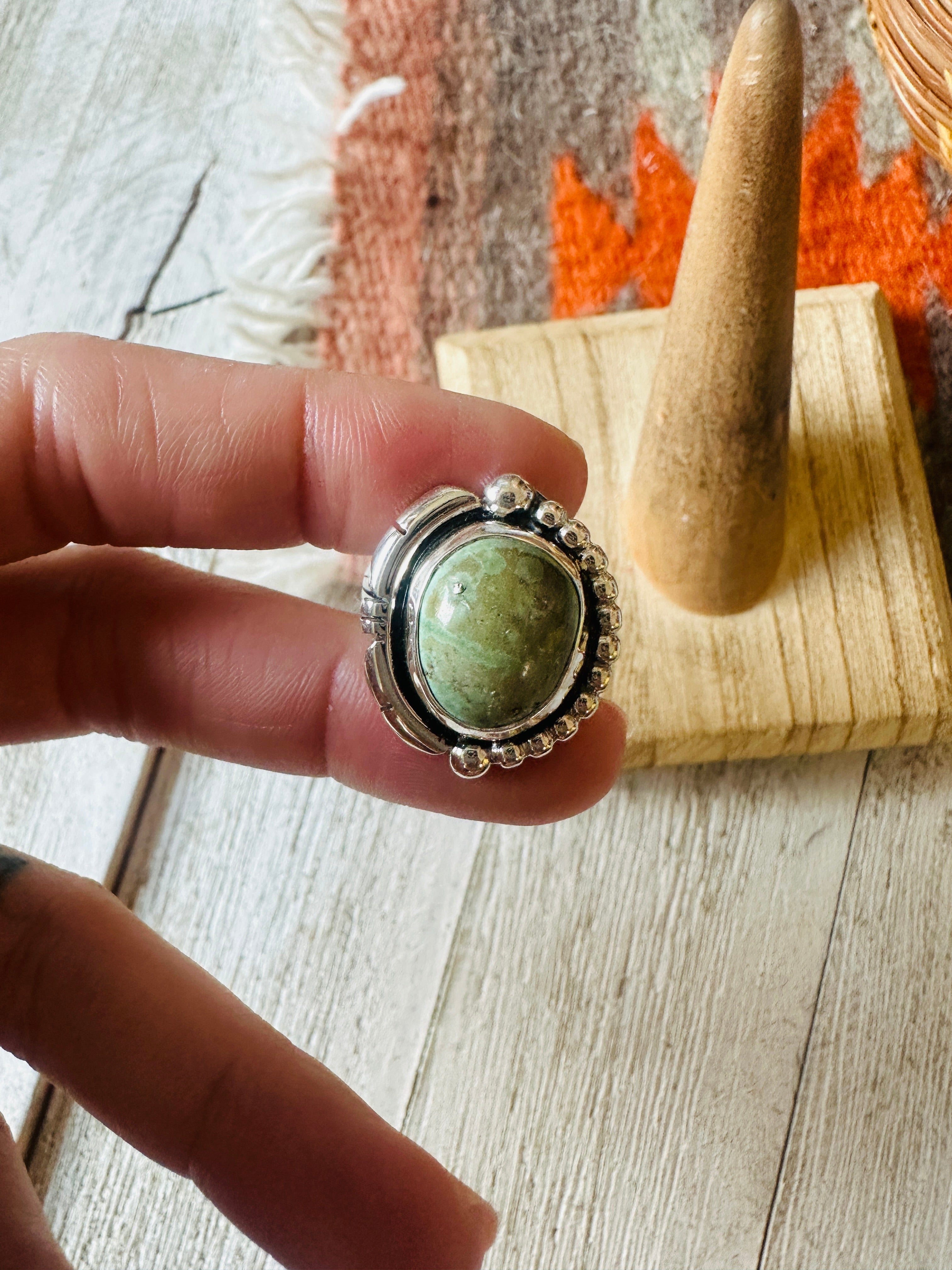 Navajo Turquoise & Sterling Silver Ring Size 6