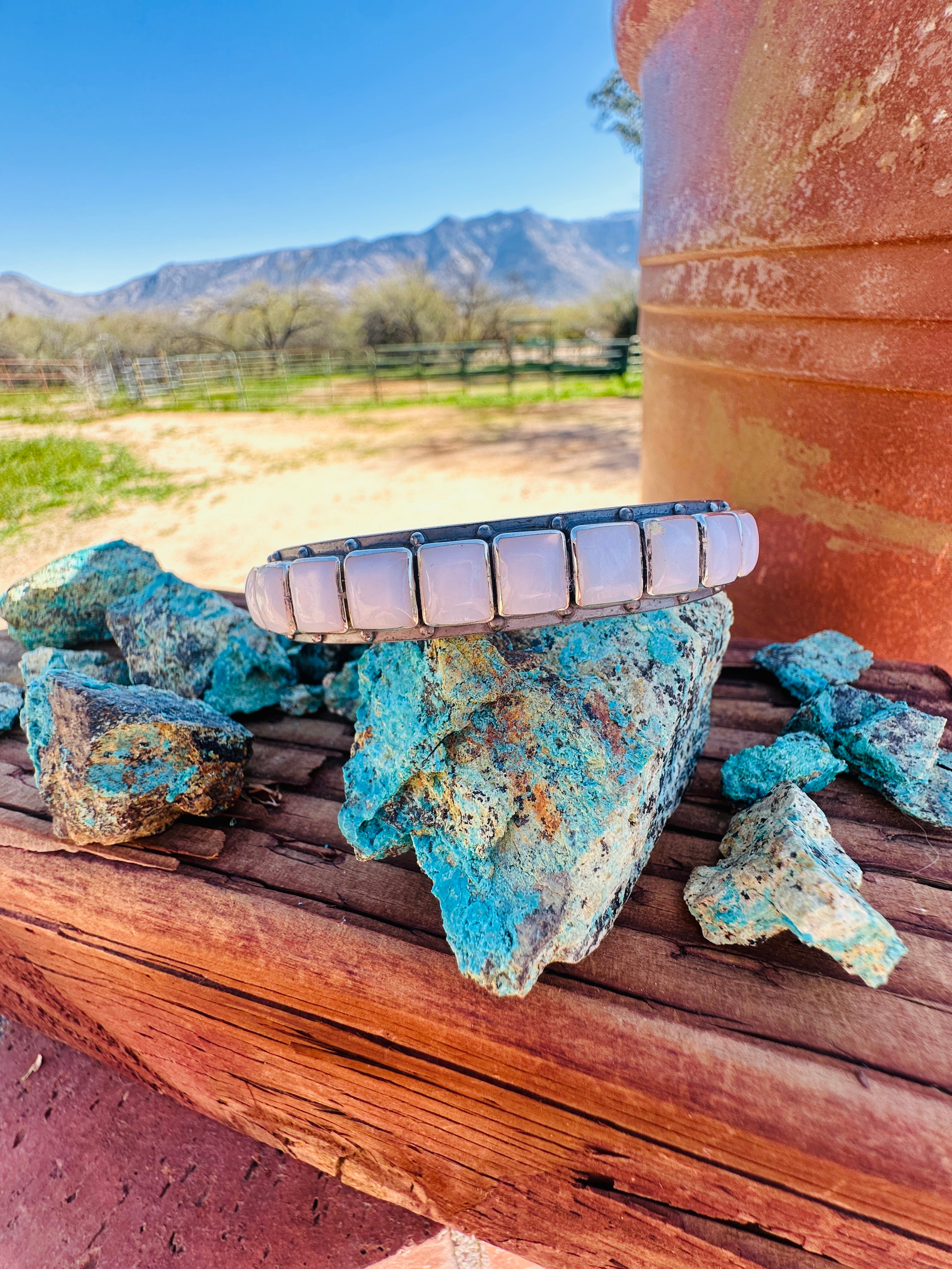 Handcrafted Sterling Silver and Mother of Pearl Cuff Bracelet by Federico Jimenez
