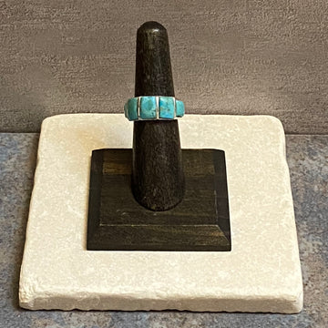 Sterling Silver Five Stone Turquoise Ring Size 6