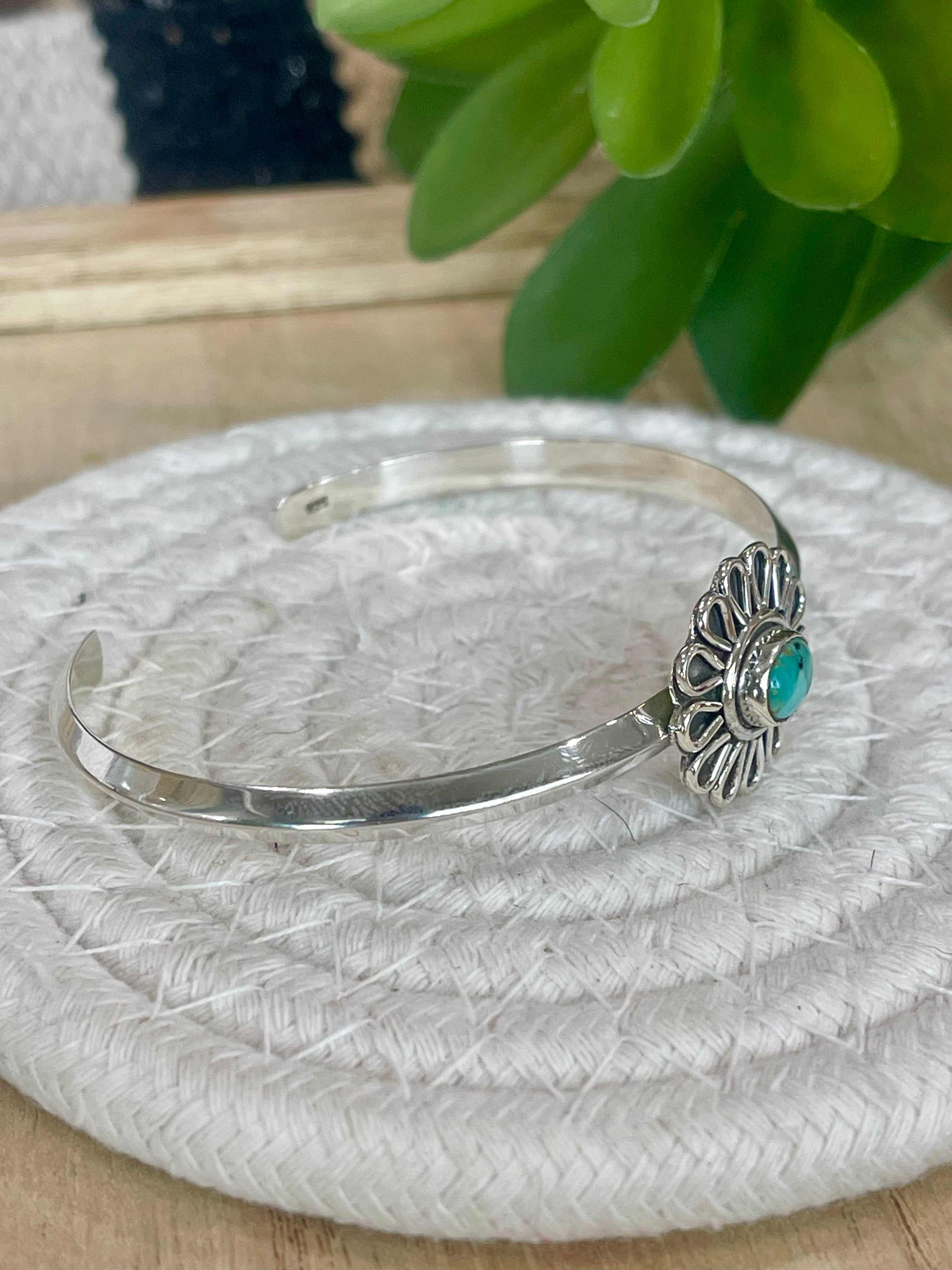 Handmade Turquoise & Sterling Silver Cuff Bracelet