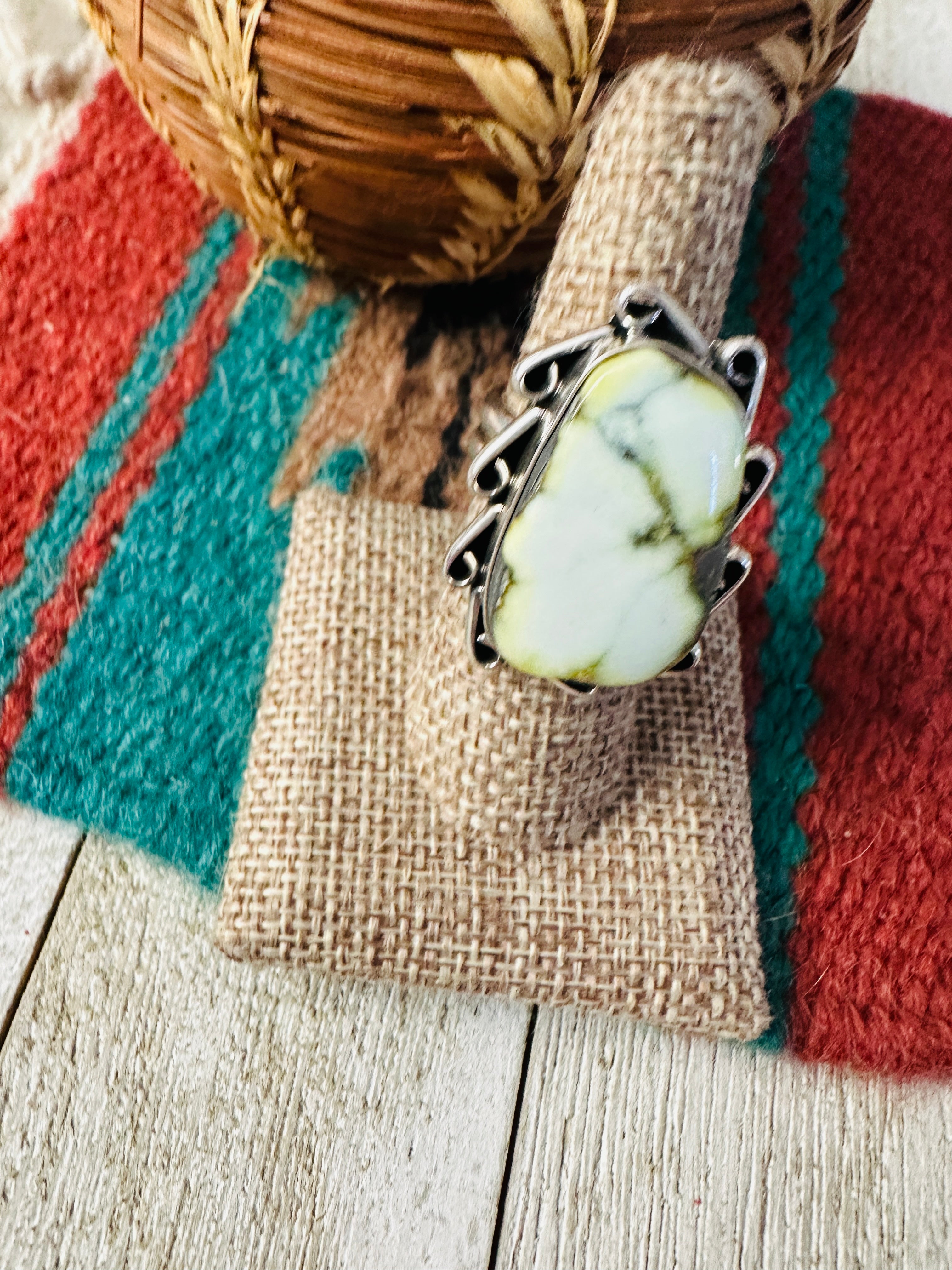 Handcrafted Palomino Turquoise & Sterling Silver Ring size 7