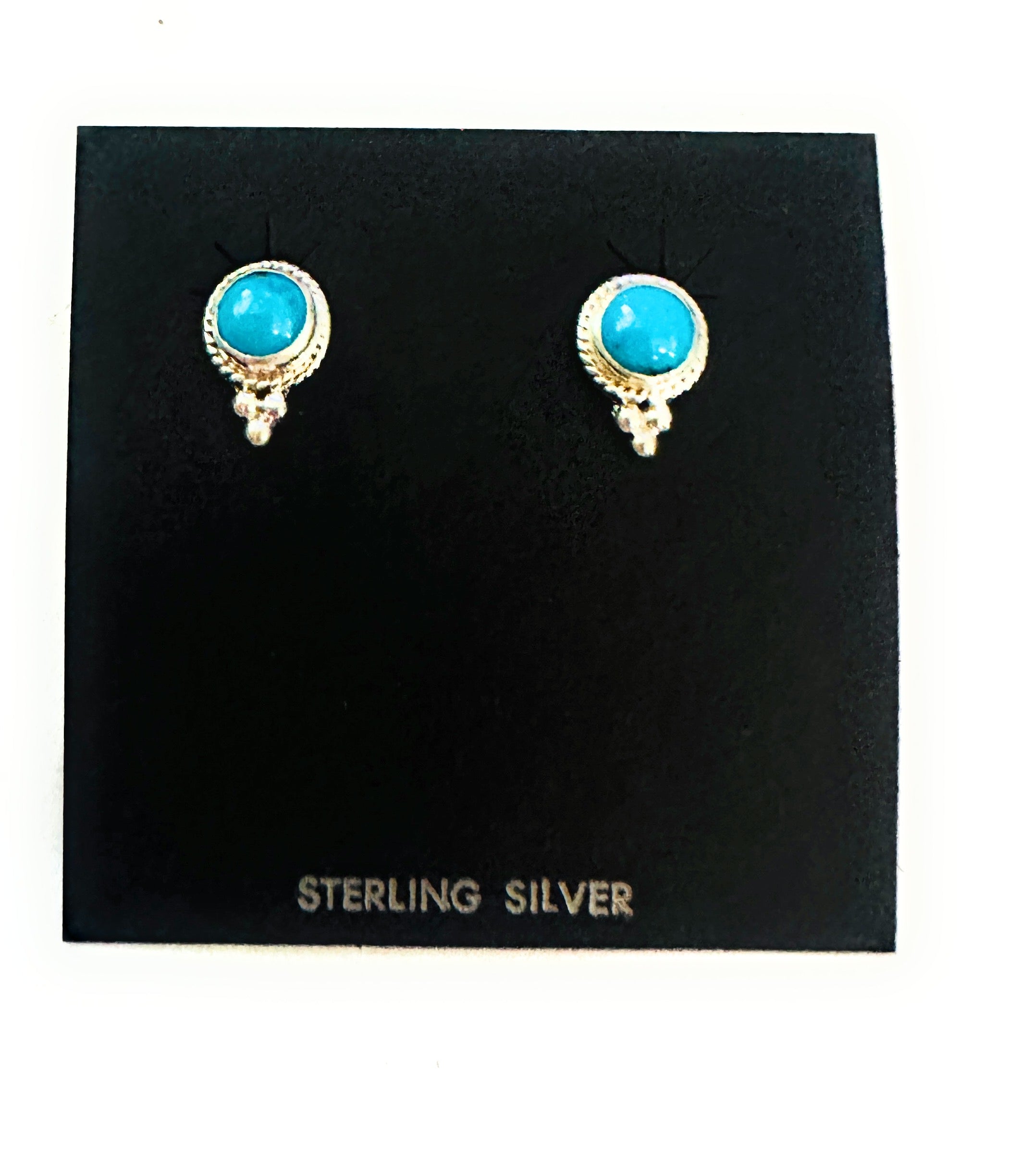 Navajo Sterling Silver & Turquoise Stud Earrings