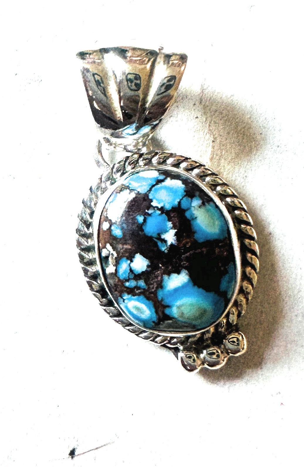 Navajo Golden Hills Turquoise and Sterling Silver Pendant