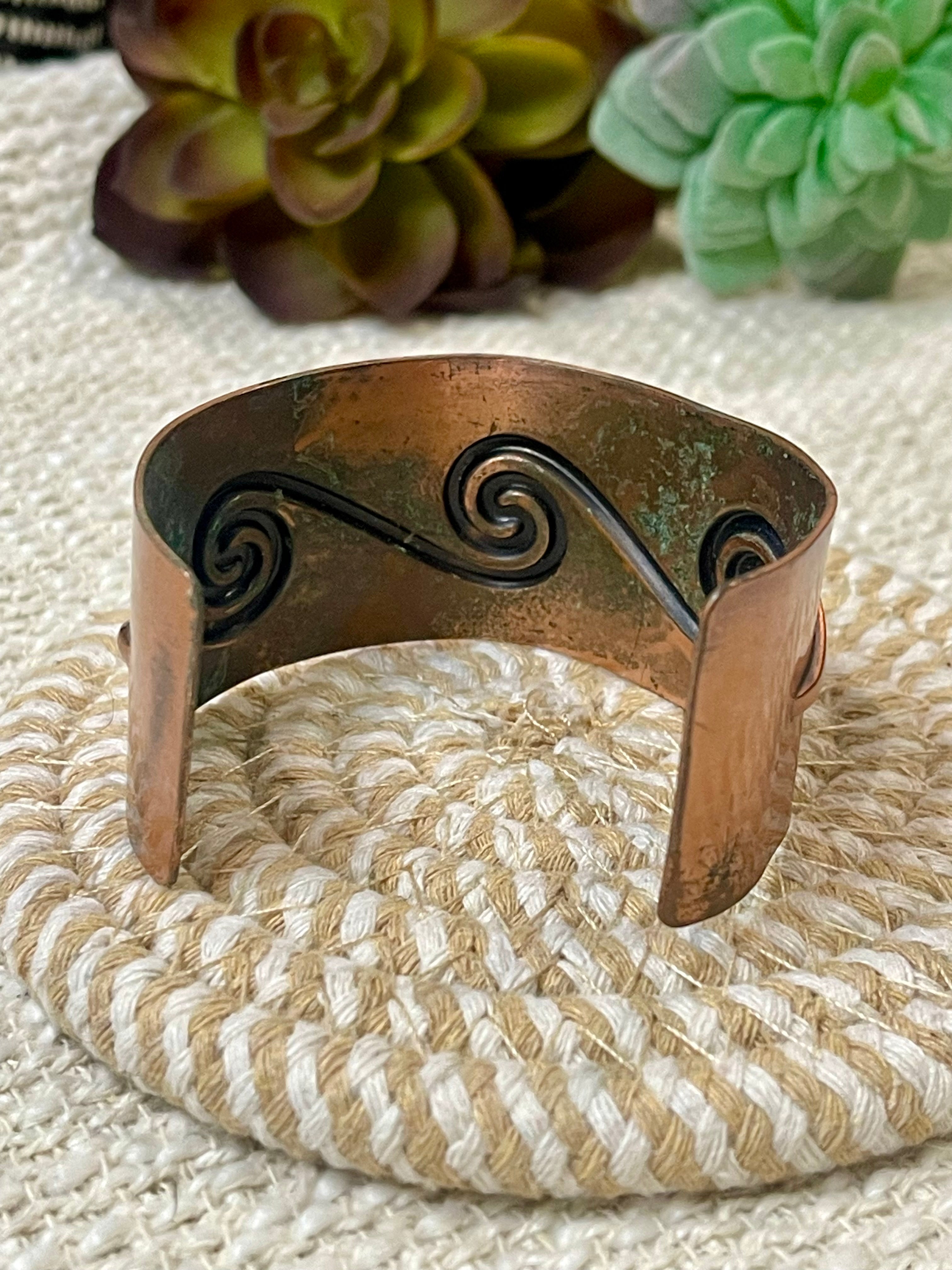 Vintage Handmade Copper Wave Cuff