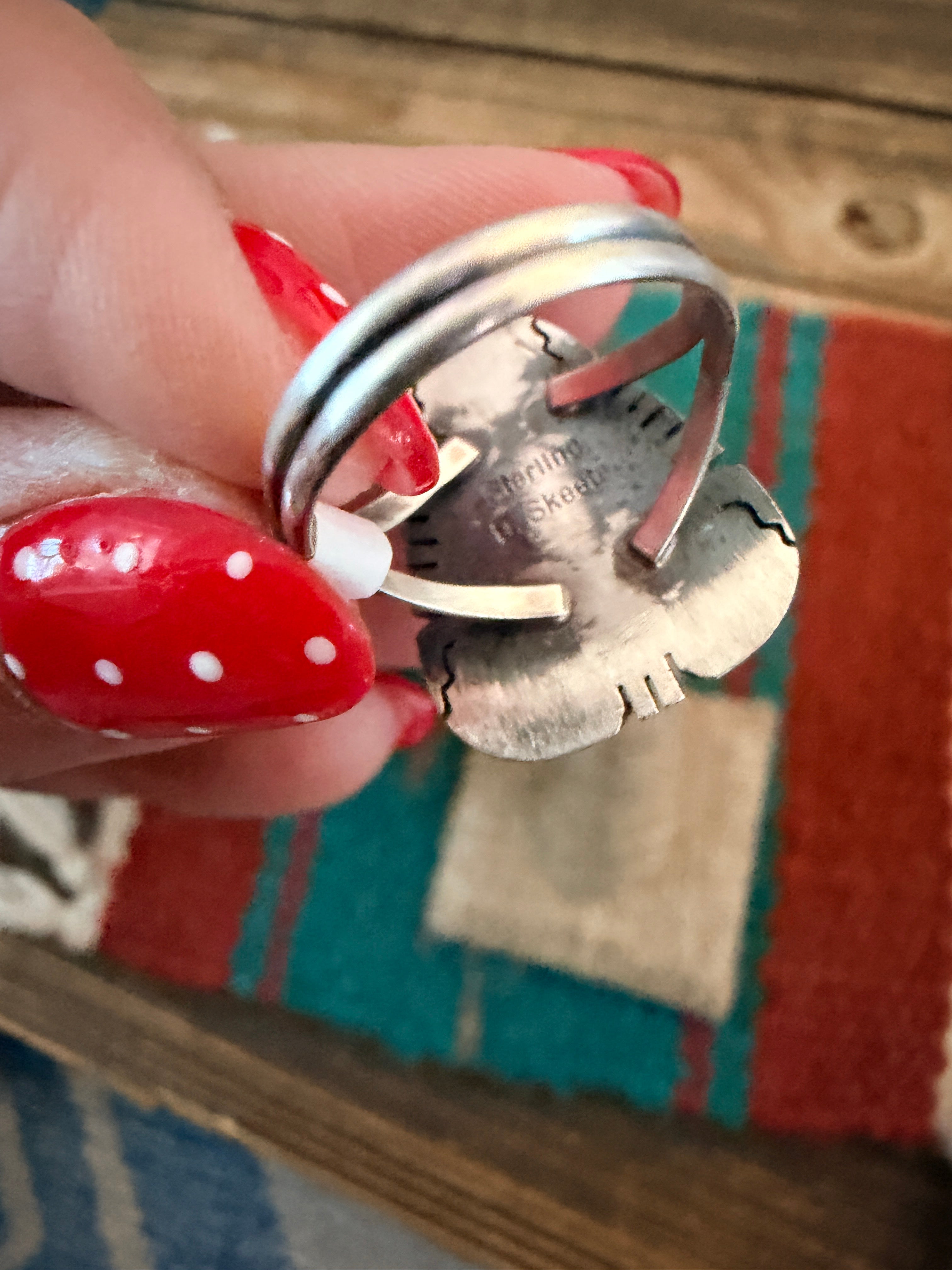 Handcrafted Red Spiny Oyster & Sterling Silver Ring Size 6