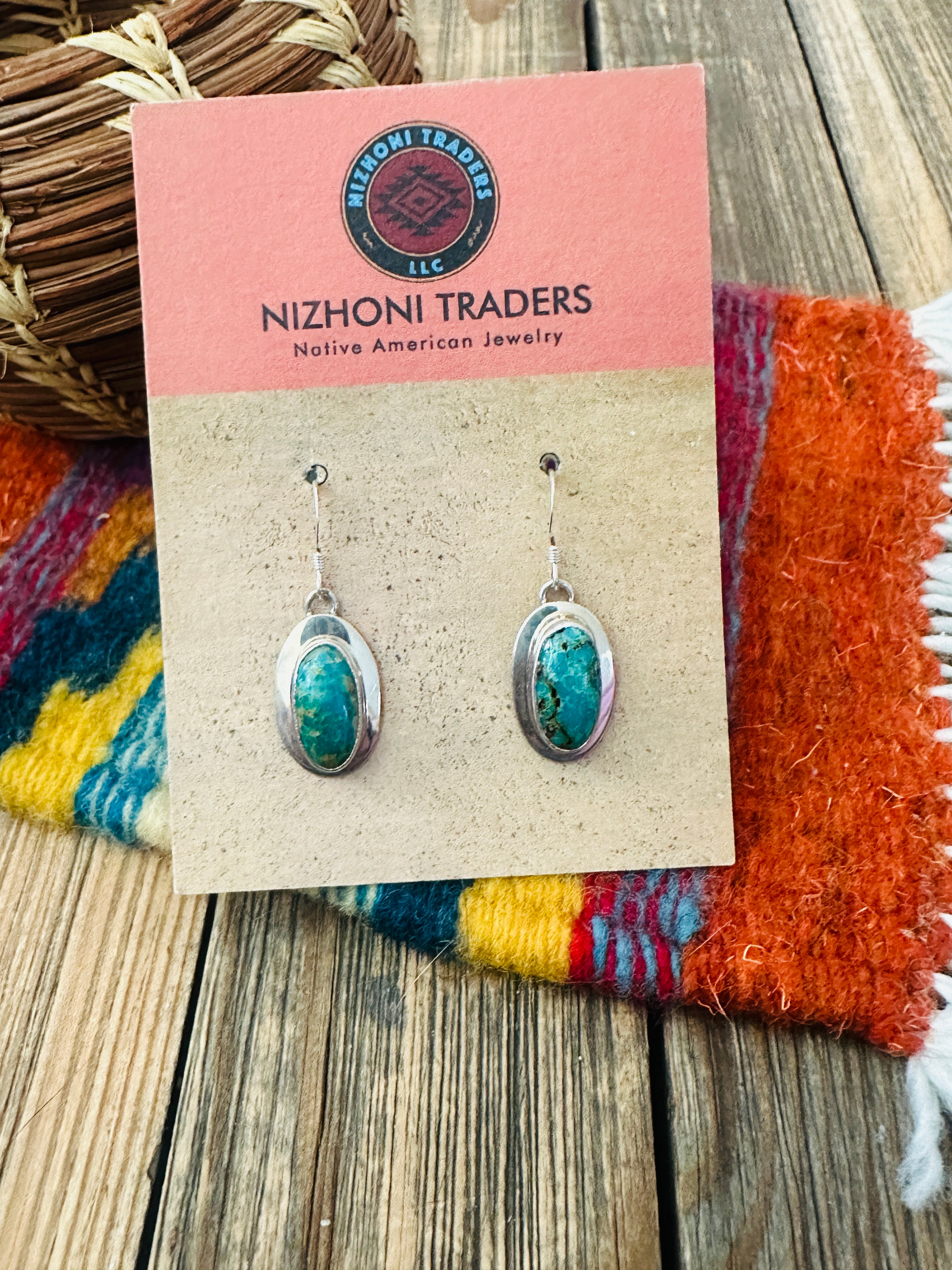 Handcrafted Turquoise & Sterling Silver Dangle Earrings