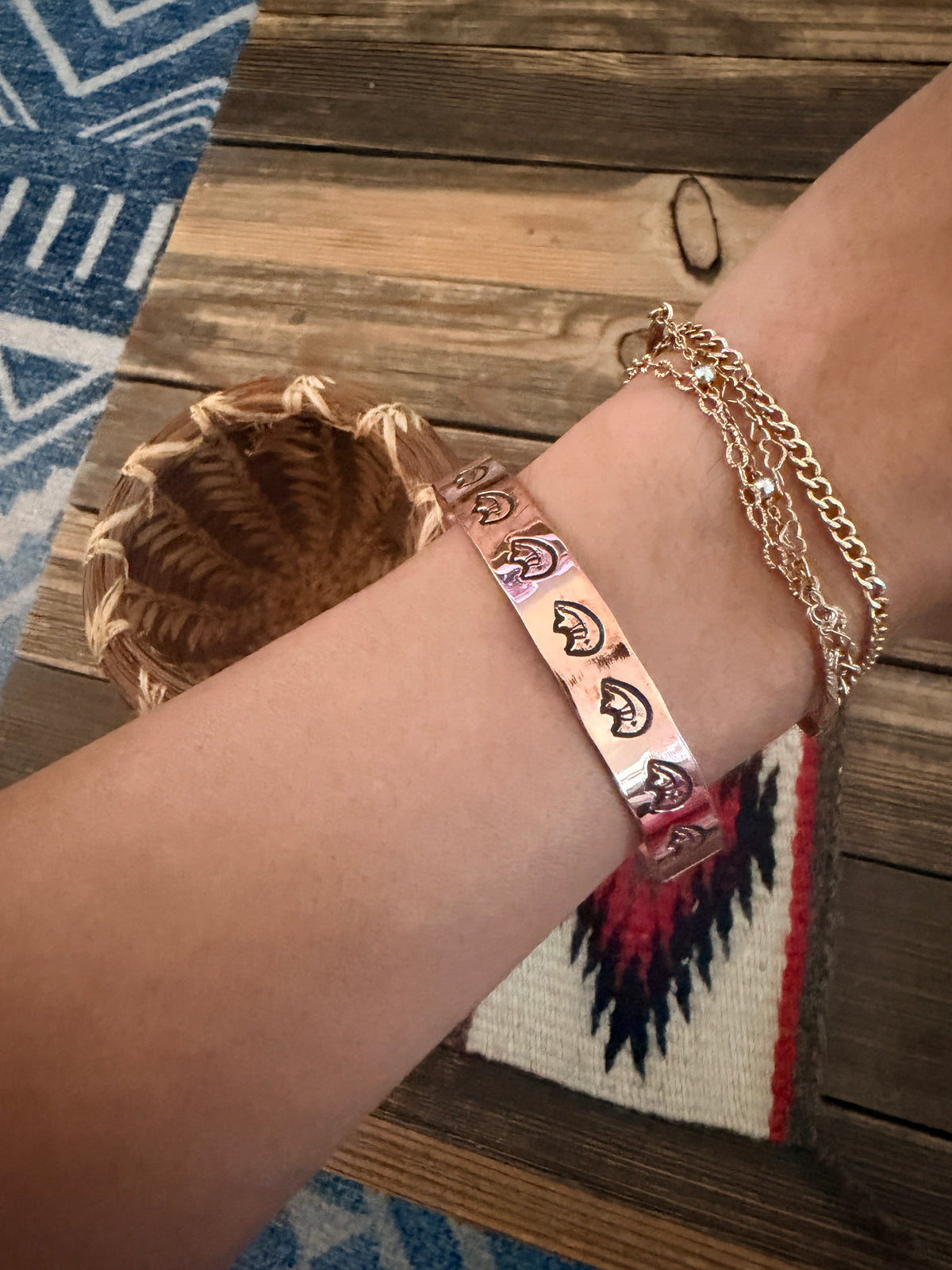 Handcrafted Copper Bear Cuff Bracelet