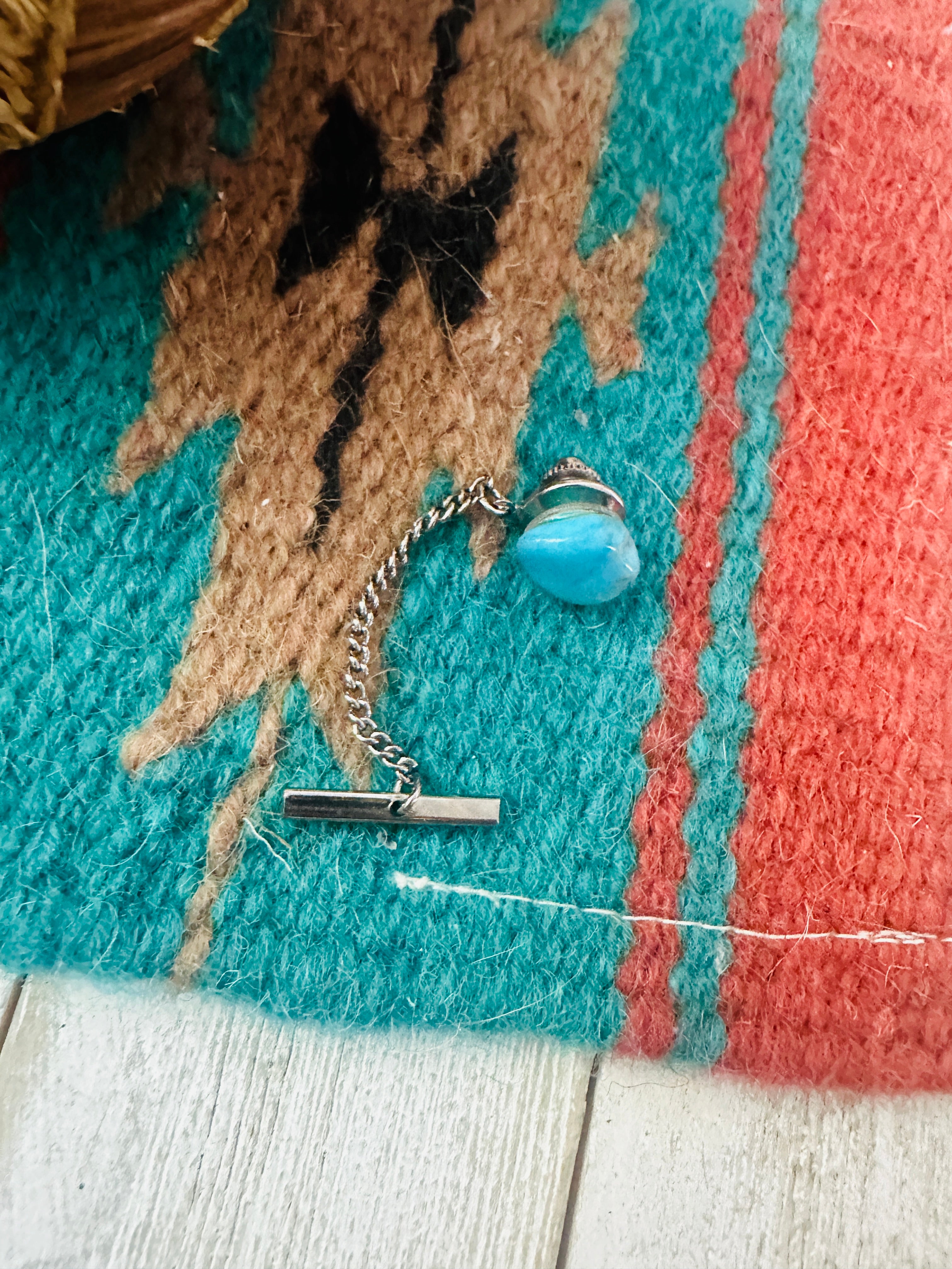 Navajo Turquoise & Sterling Silver Tie Tack