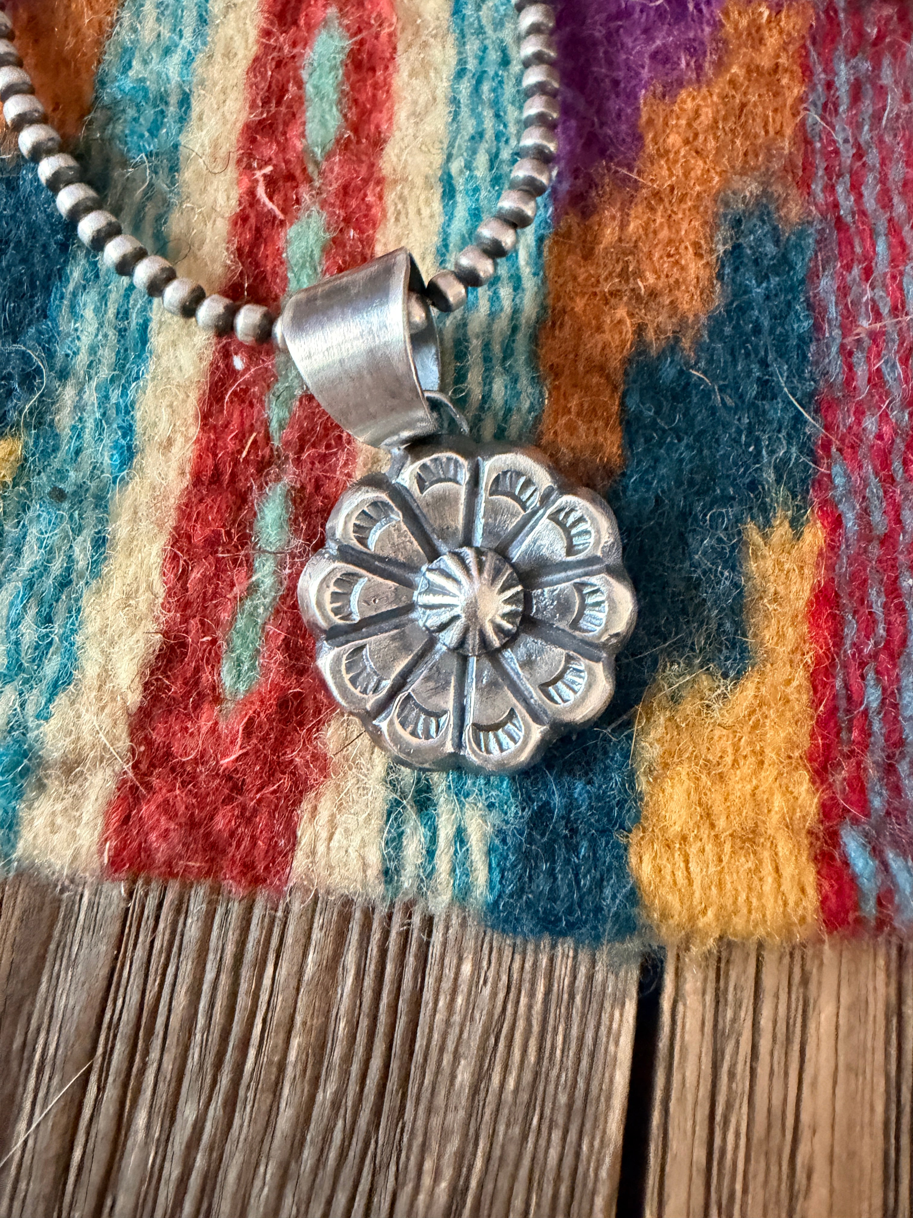 Handcrafted Sterling Silver Flower Pendant by Chimney Butte