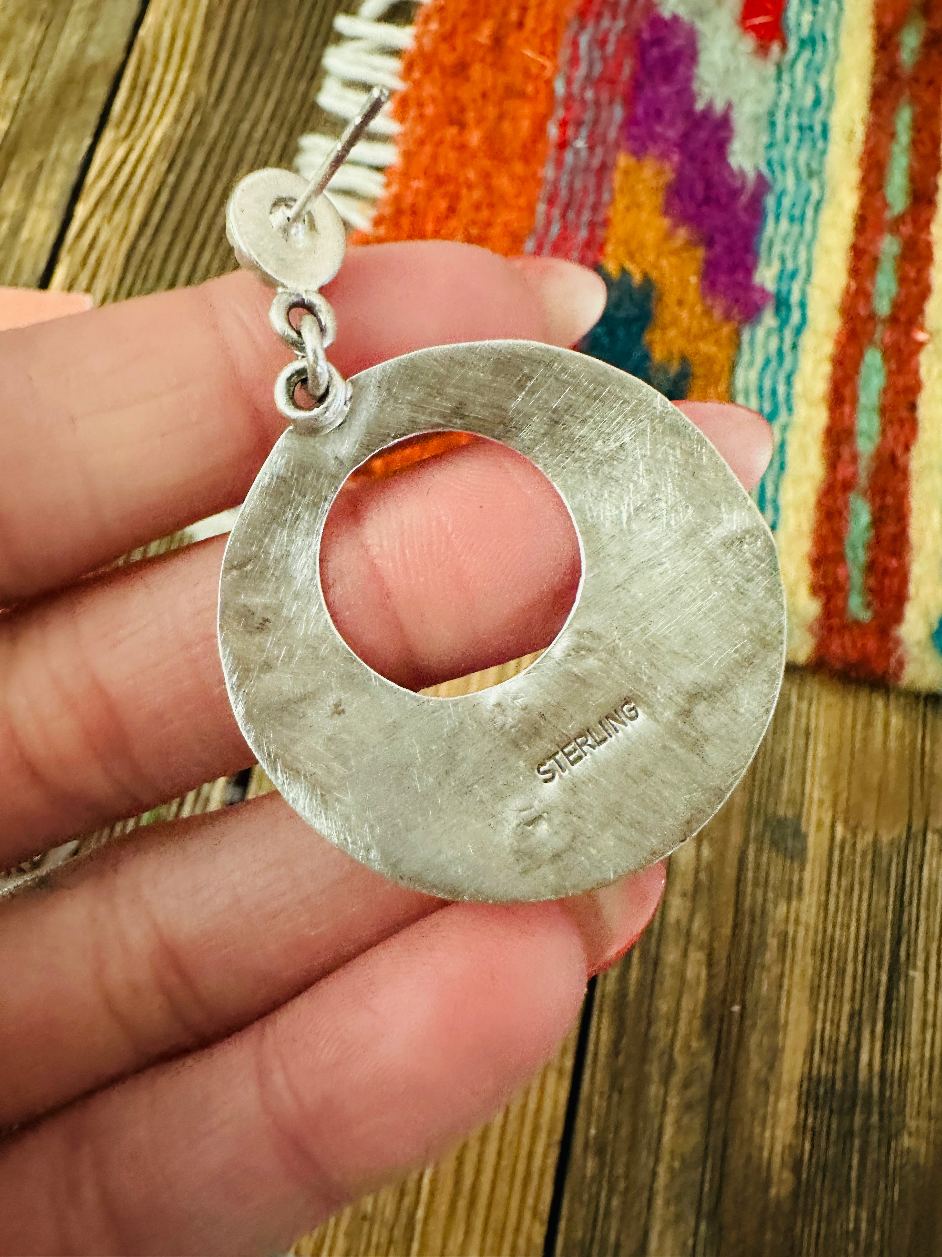 Handcrafted Sterling Silver Concho Dangle Earrings