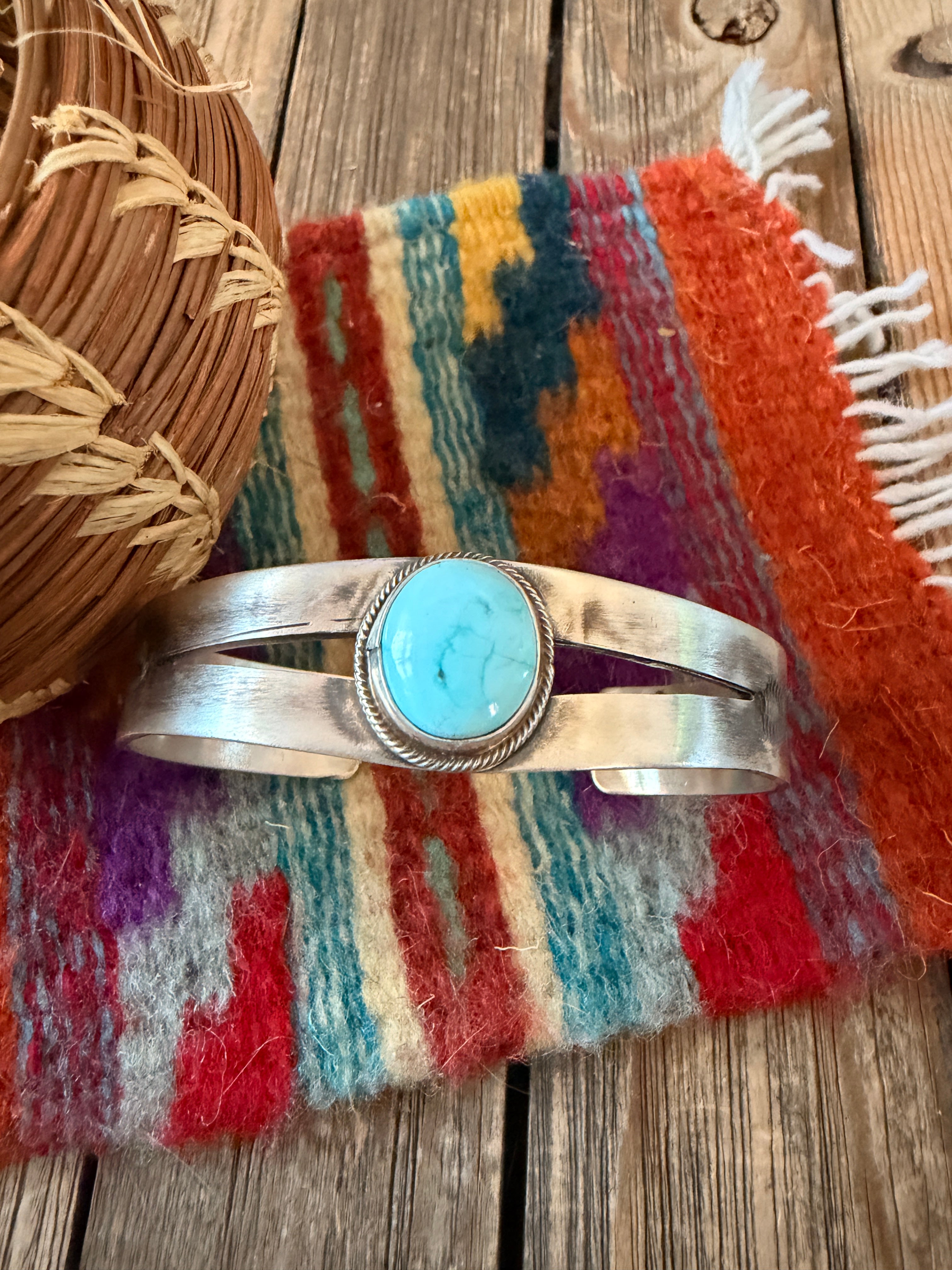 Handcrafted Sterling Silver & Turquoise Cuff Bracelet