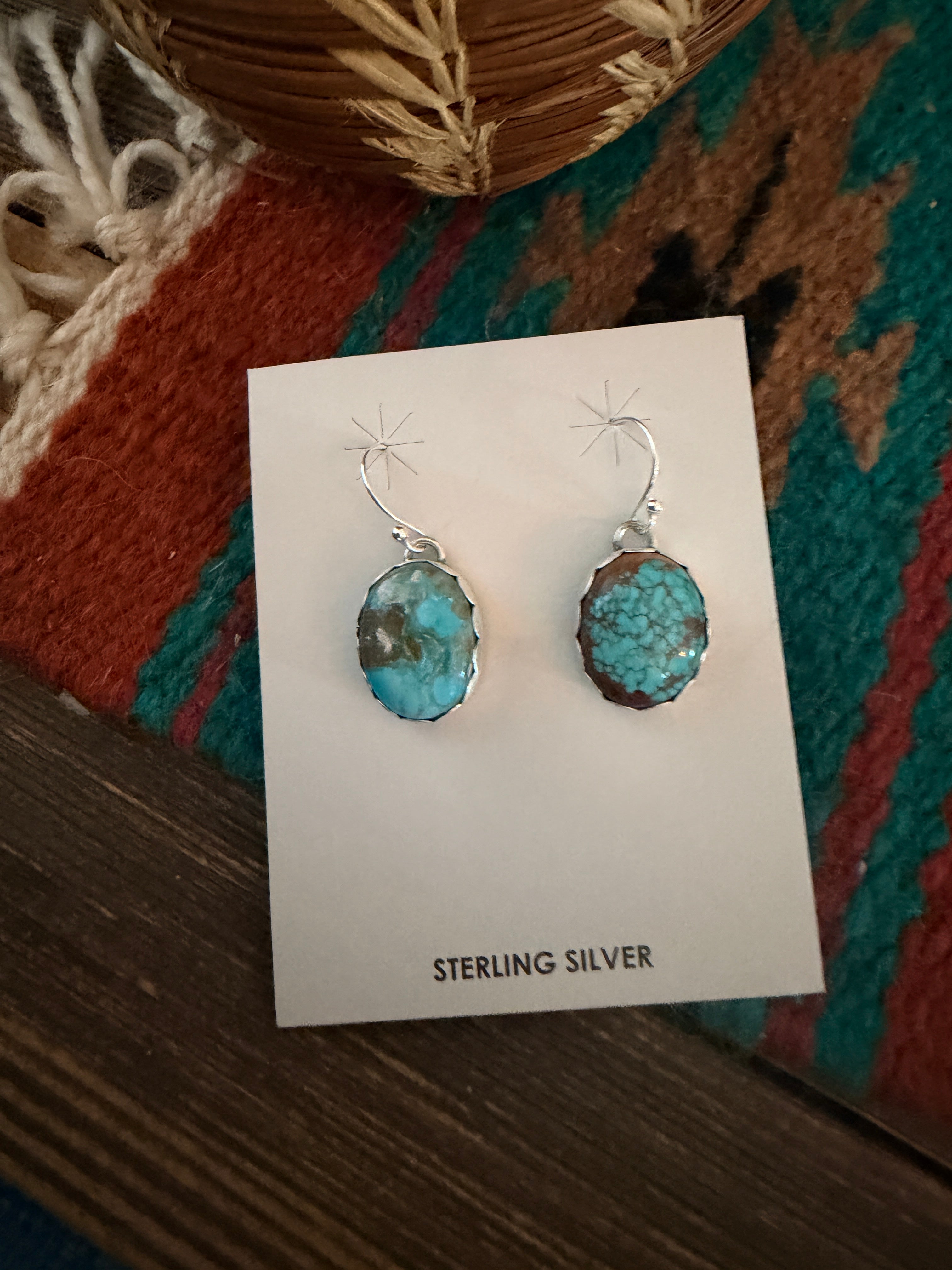 Handcrafted Turquoise & Sterling Silver Dangle Earrings