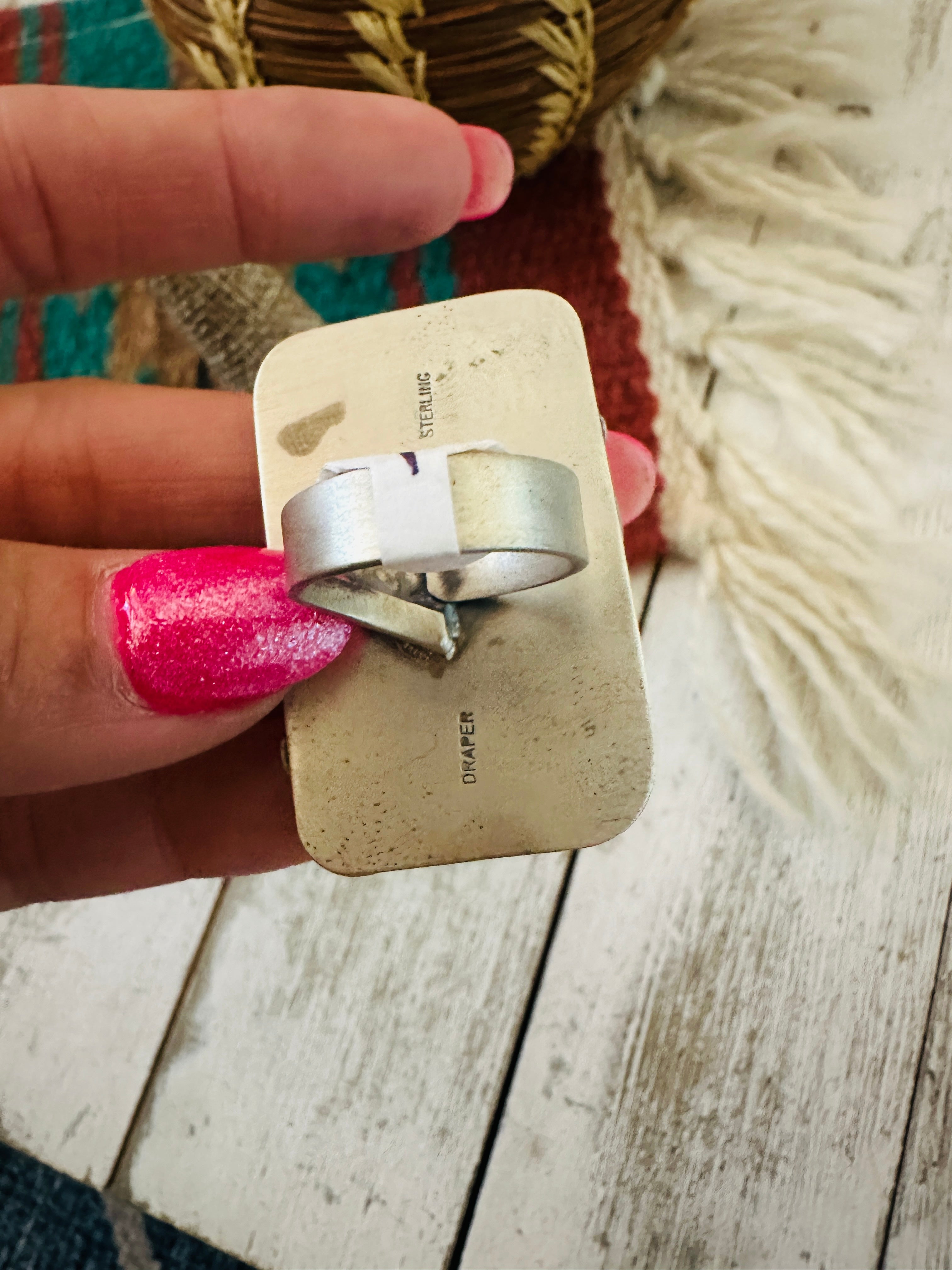 Handcrafted Sterling Silver & Multi Stone Cluster Ring Size 6