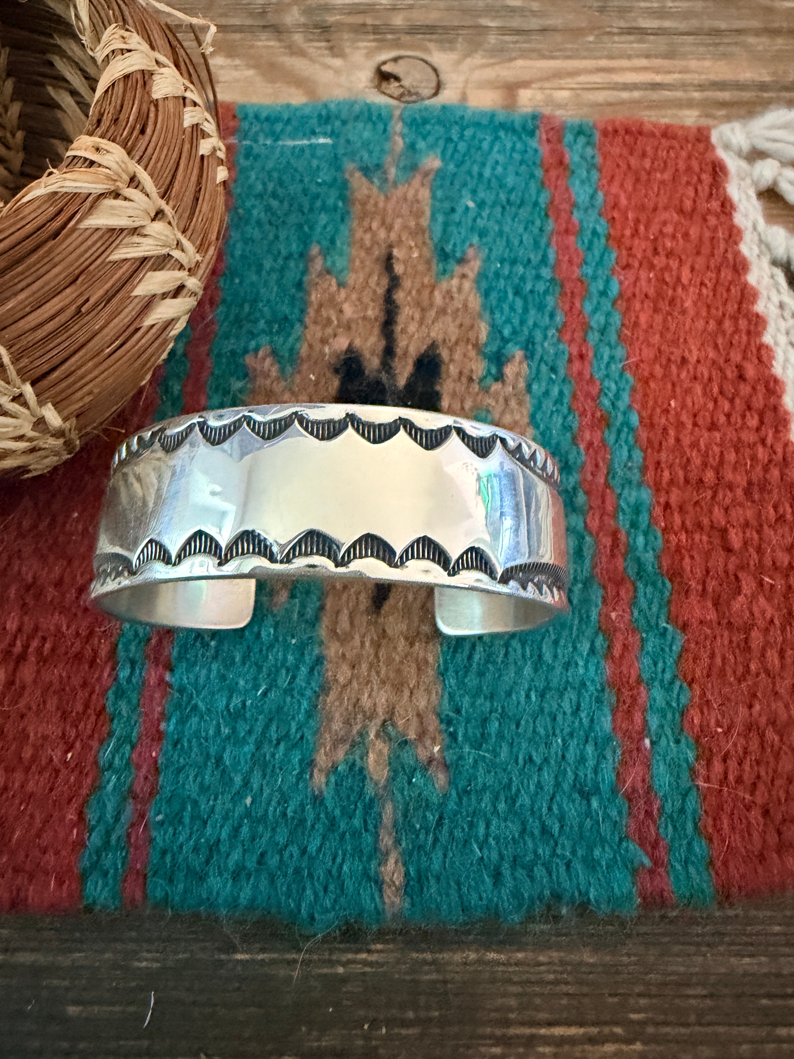 Handcrafted Sterling Silver Cuff Bracelet by Roland Dixson