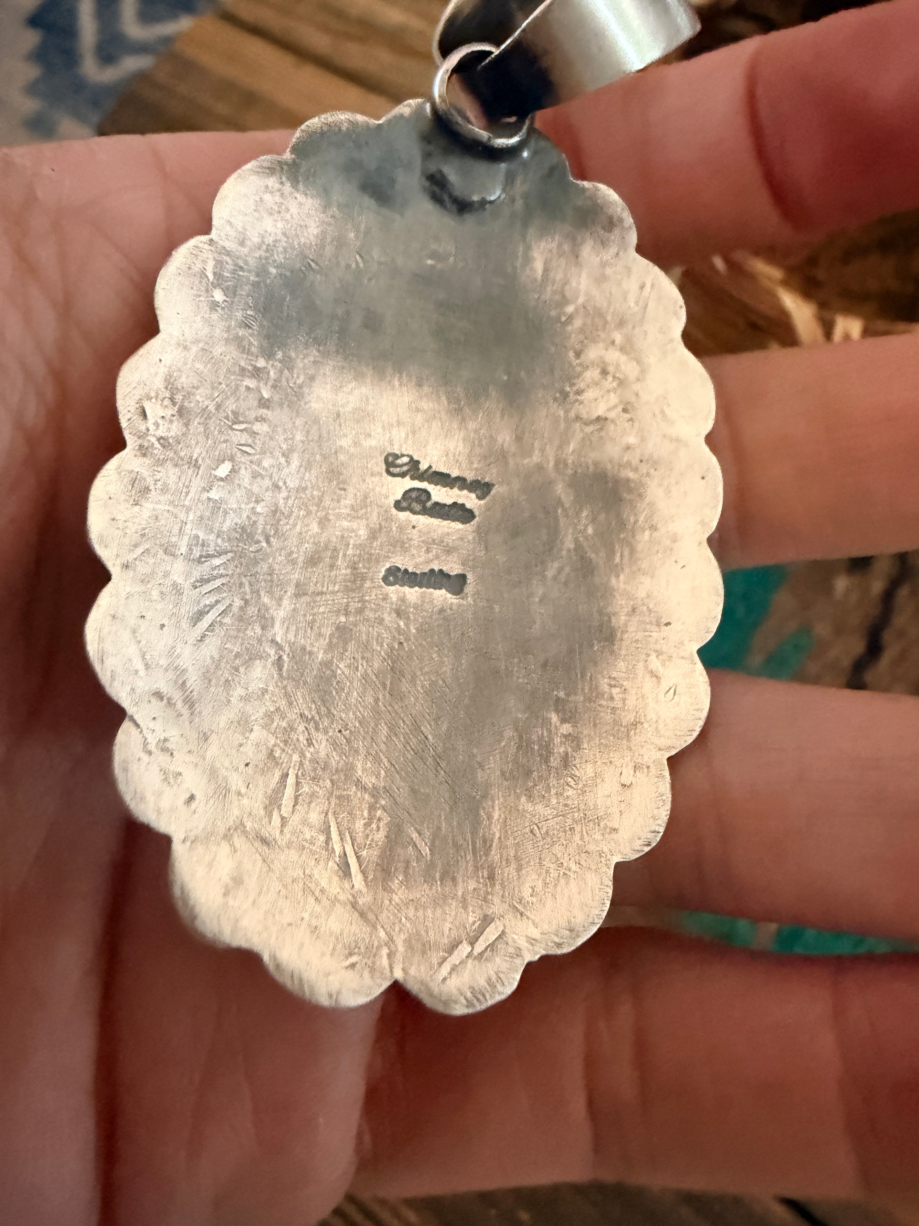 Handcrafted Sterling Silver & Wild Horse Concho Pendant by Chimney Butte