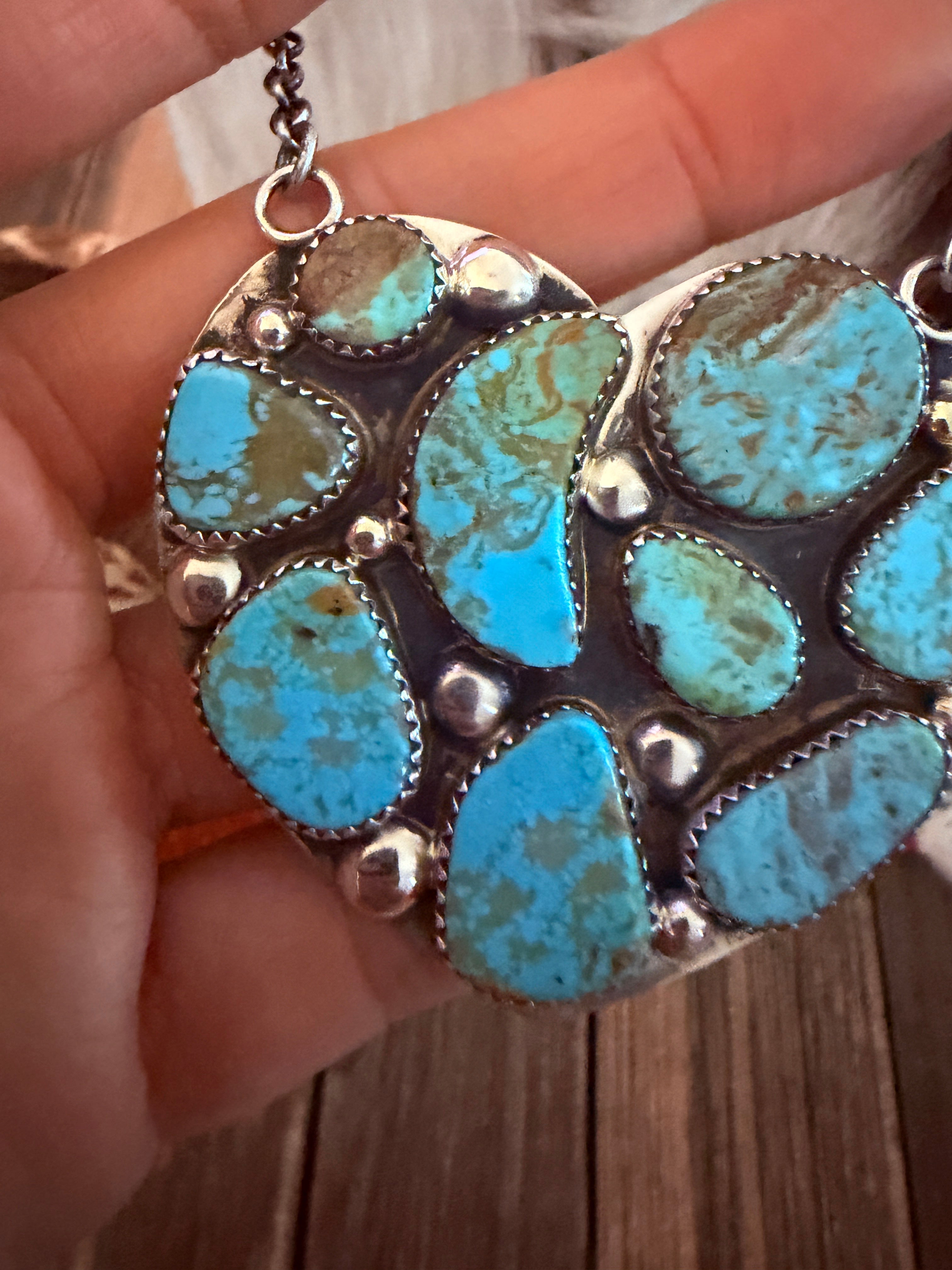 Handcrafted Turquoise & Sterling Silver Heart Necklace by Jacqueline Silver