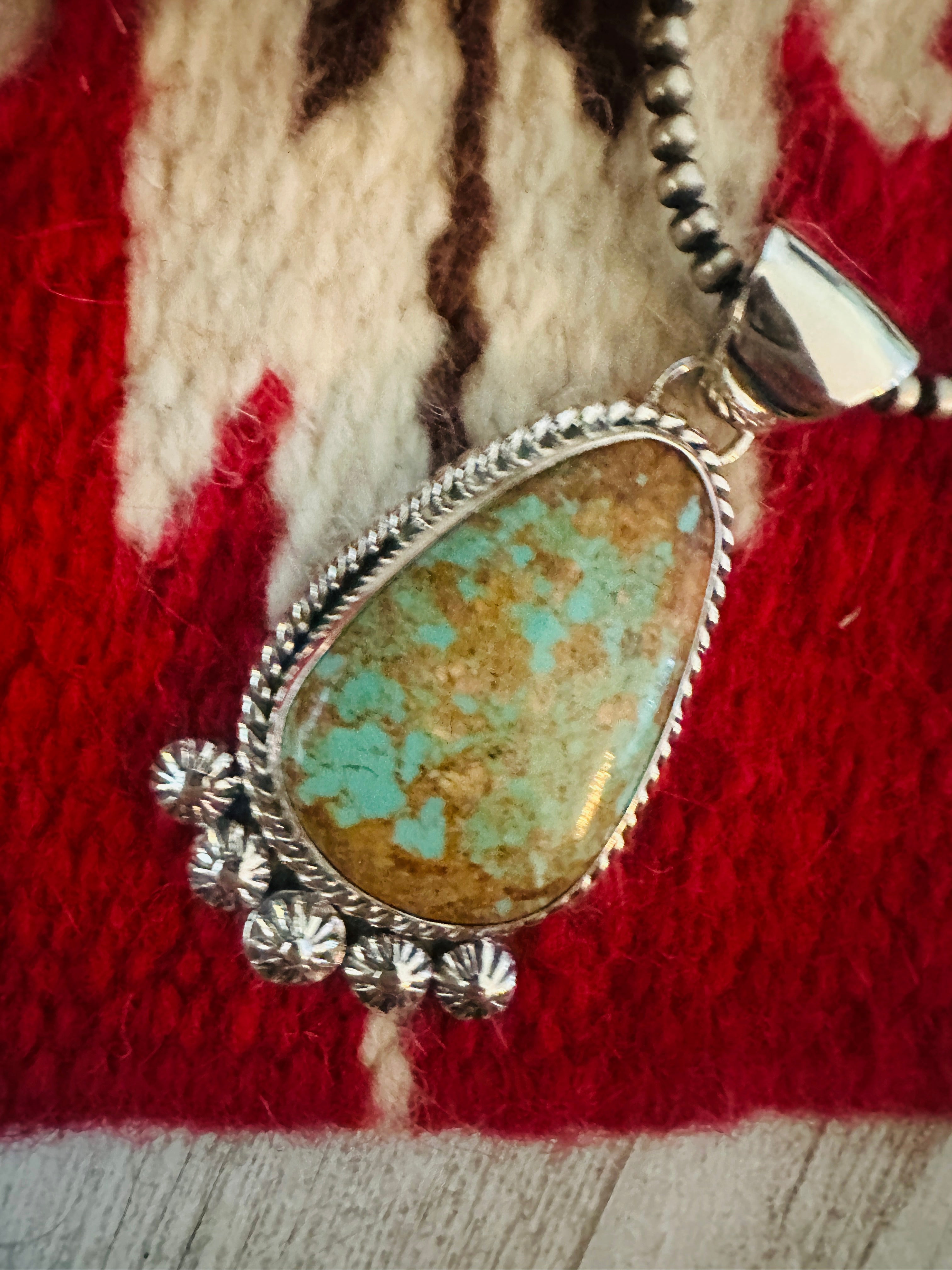 Navajo Number 8 Turquoise & Sterling Silver Pendant