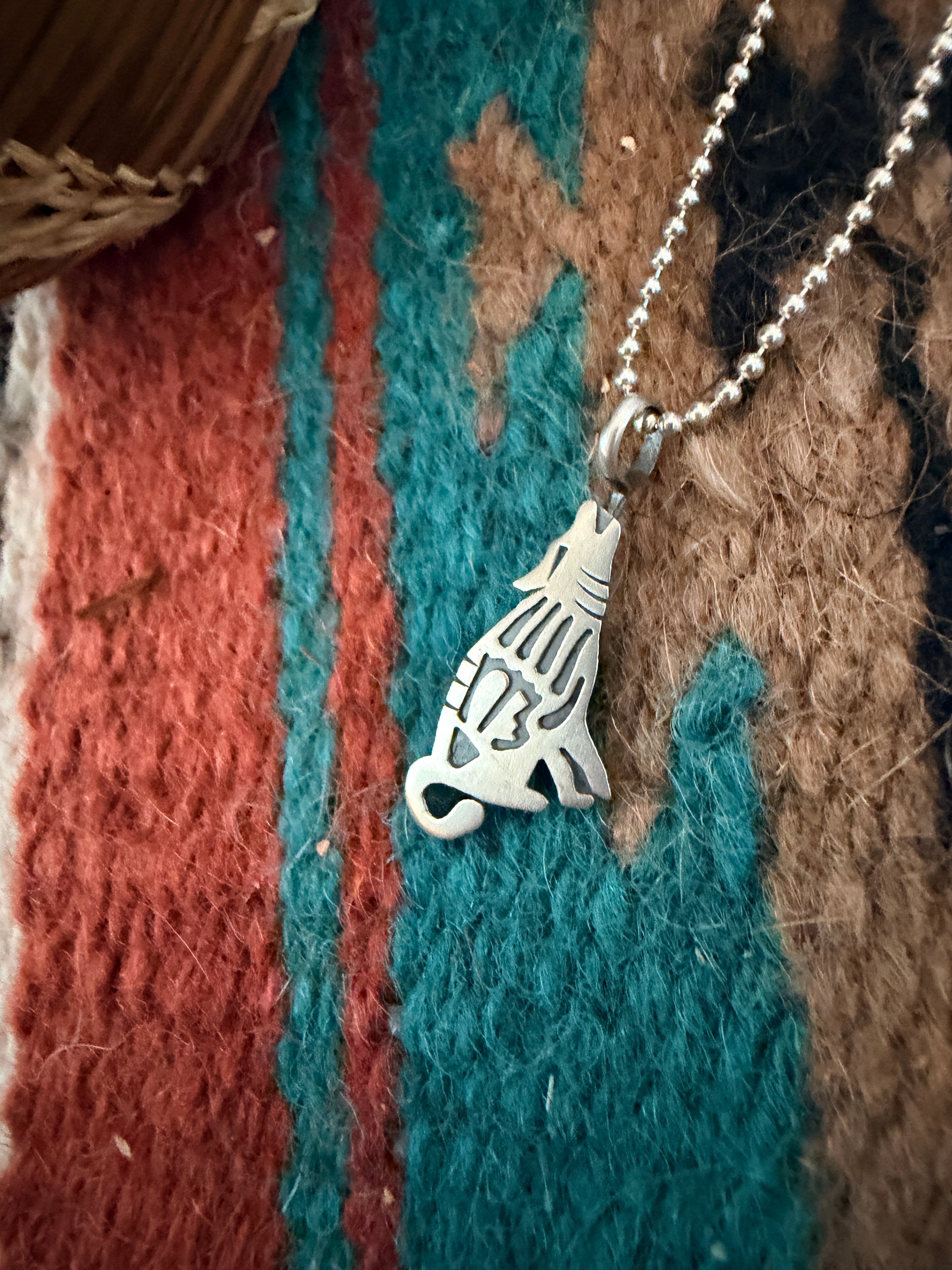 Handcrafted Sterling Silver Coyote Pendant