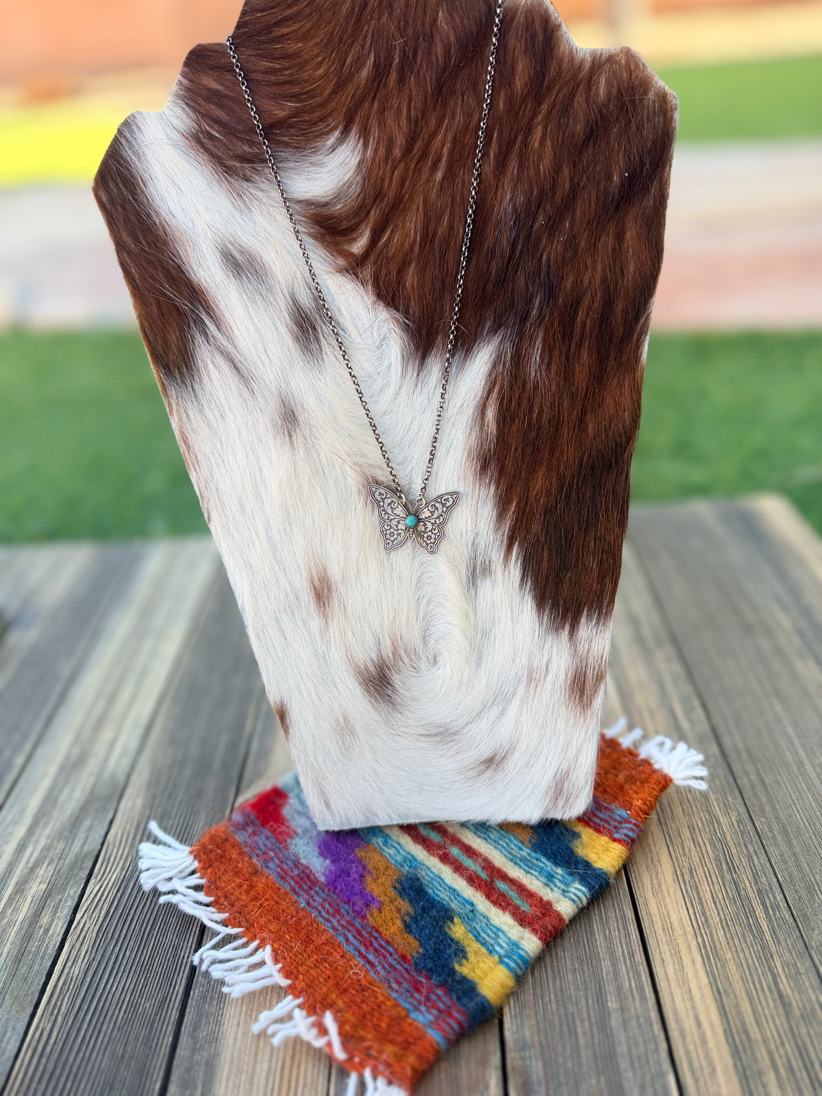 Handmade Sterling Silver & Turquoise Butterfly Necklace
