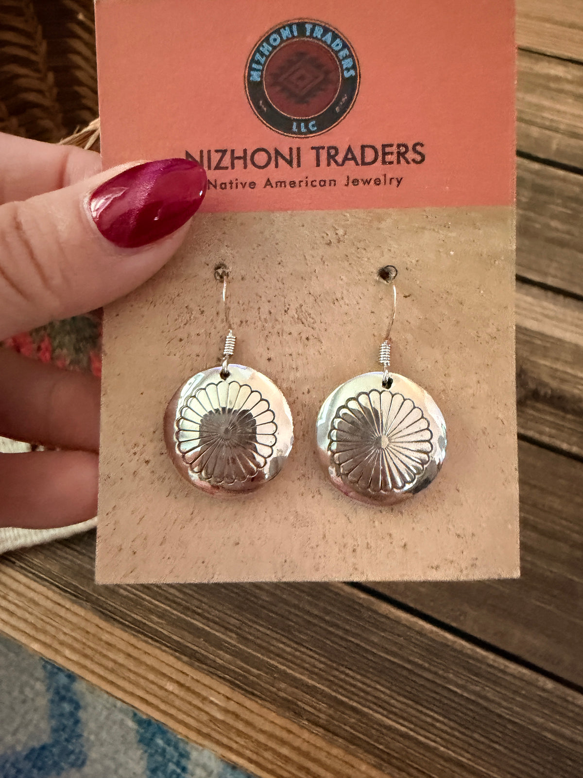 Handcrafted Sterling Silver Concho Dangle Earrings