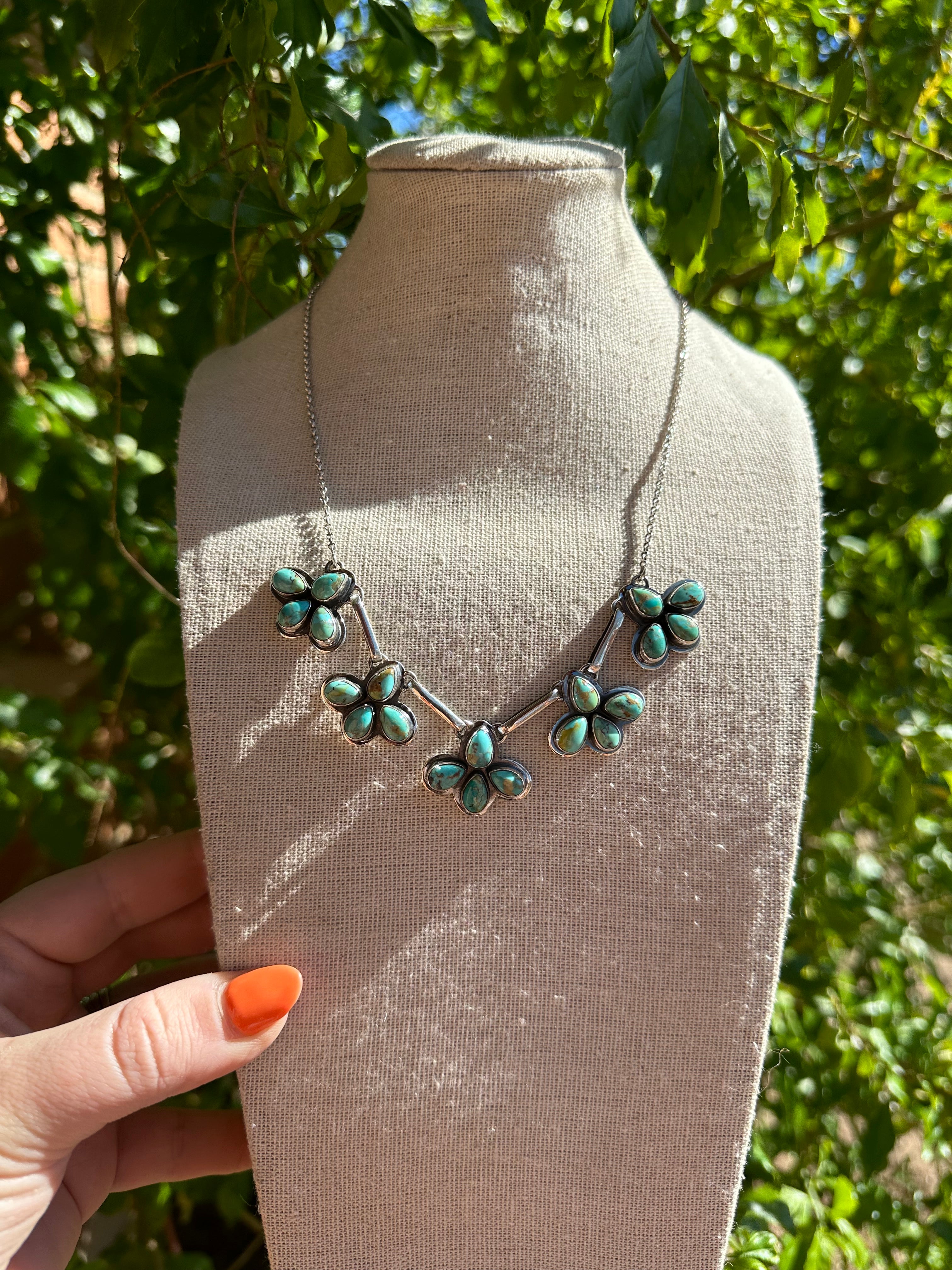 “The Sunny” Beautiful Handmade Sterling Silver & Turquoise Necklace