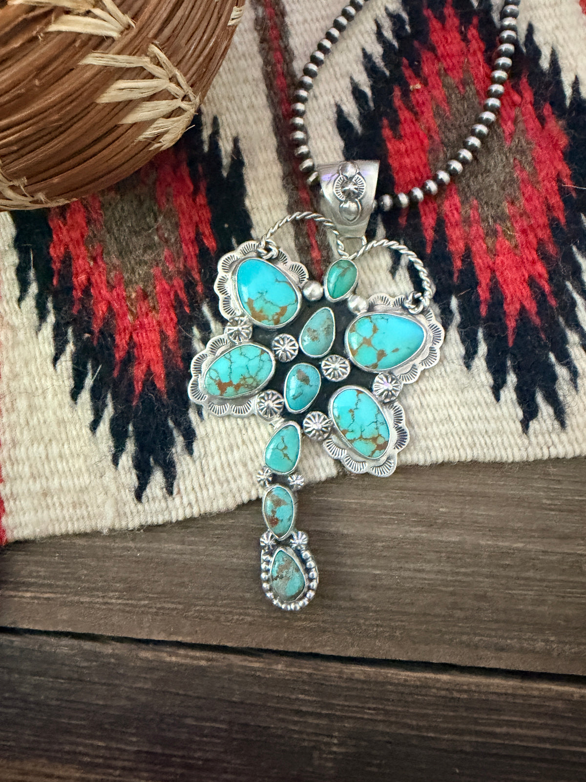 Handcrafted Sterling Silver & Turquoise Dragonfly Pendant by Alice McShirley