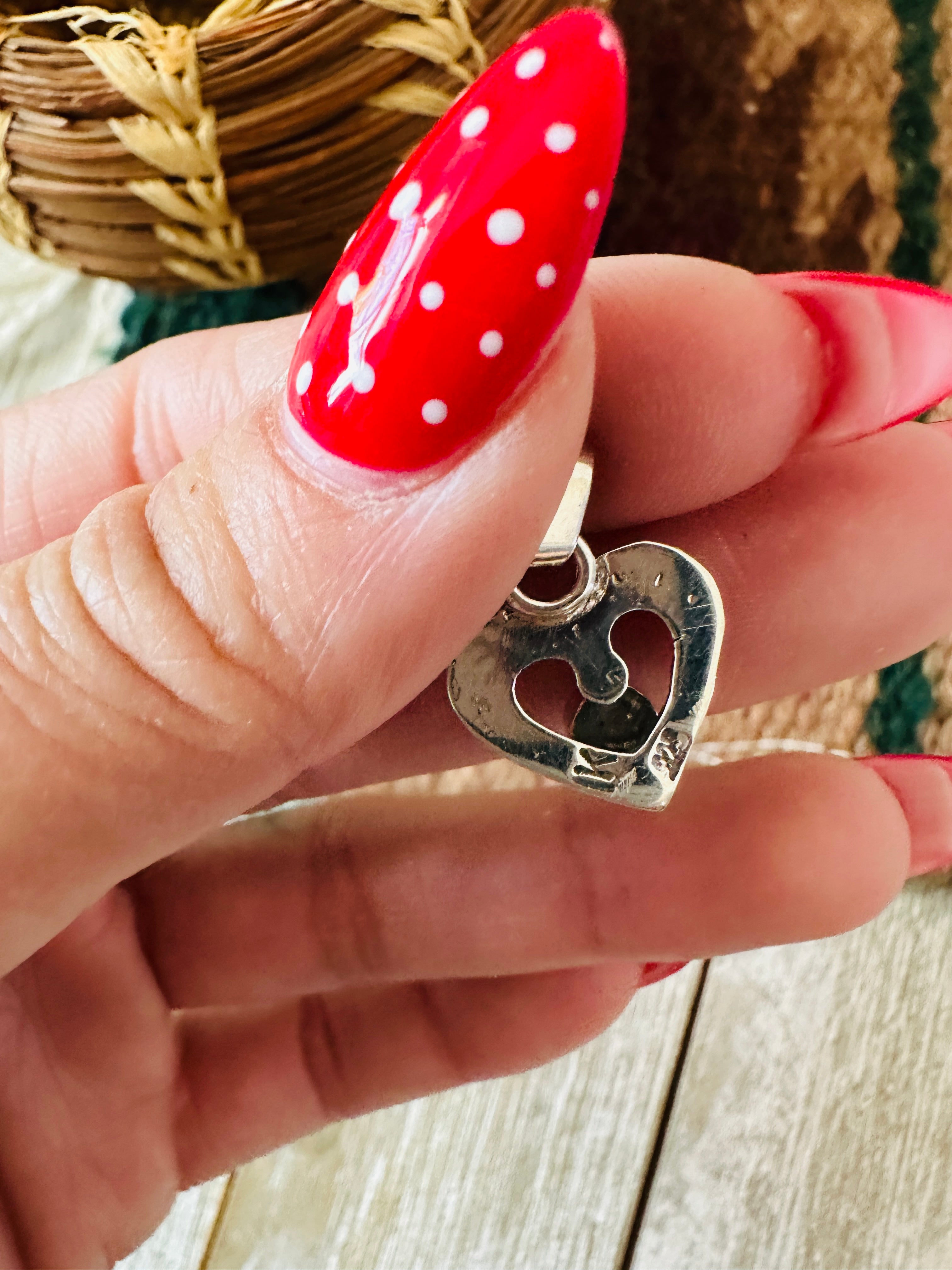 Handcrafted Turquoise & Sterling Silver Mini Heart Pendant