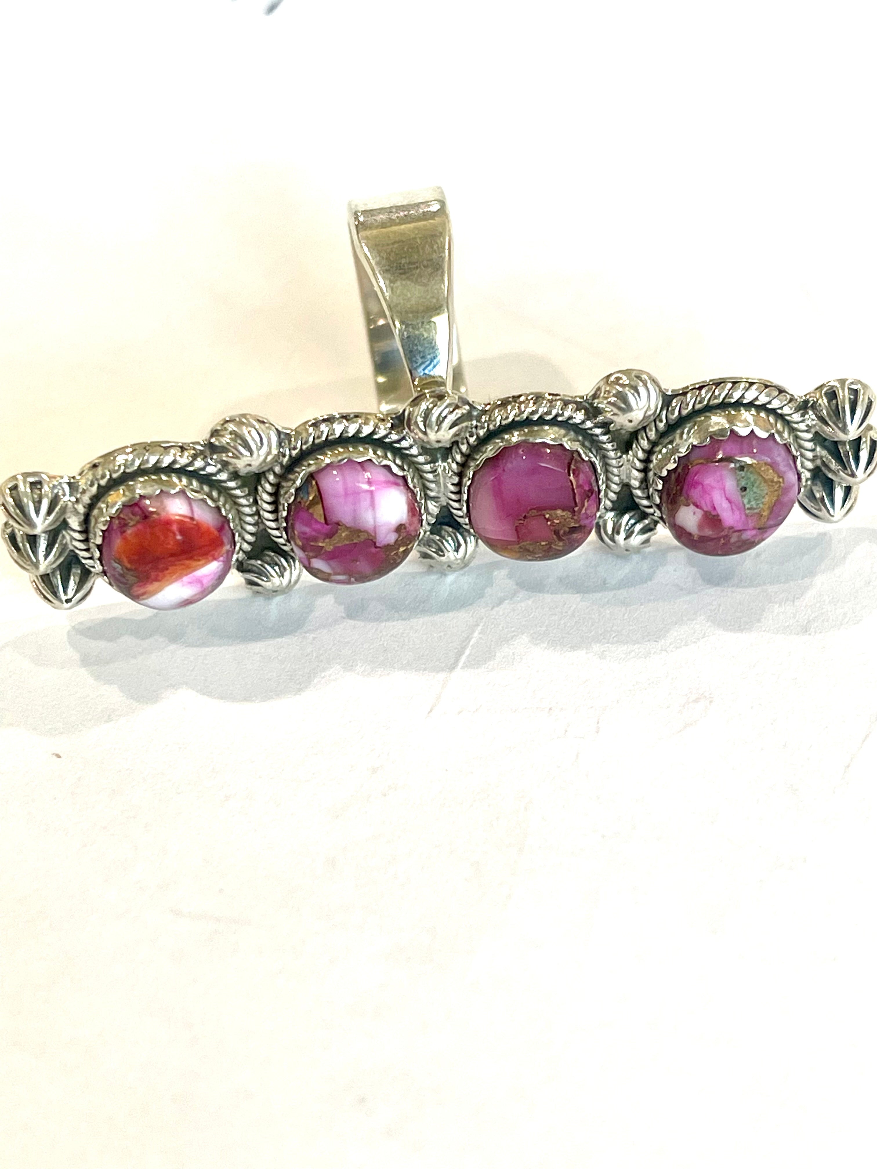 Beautiful Handmade Pink Dream Mojave And Sterling Silver Adjustable Ring