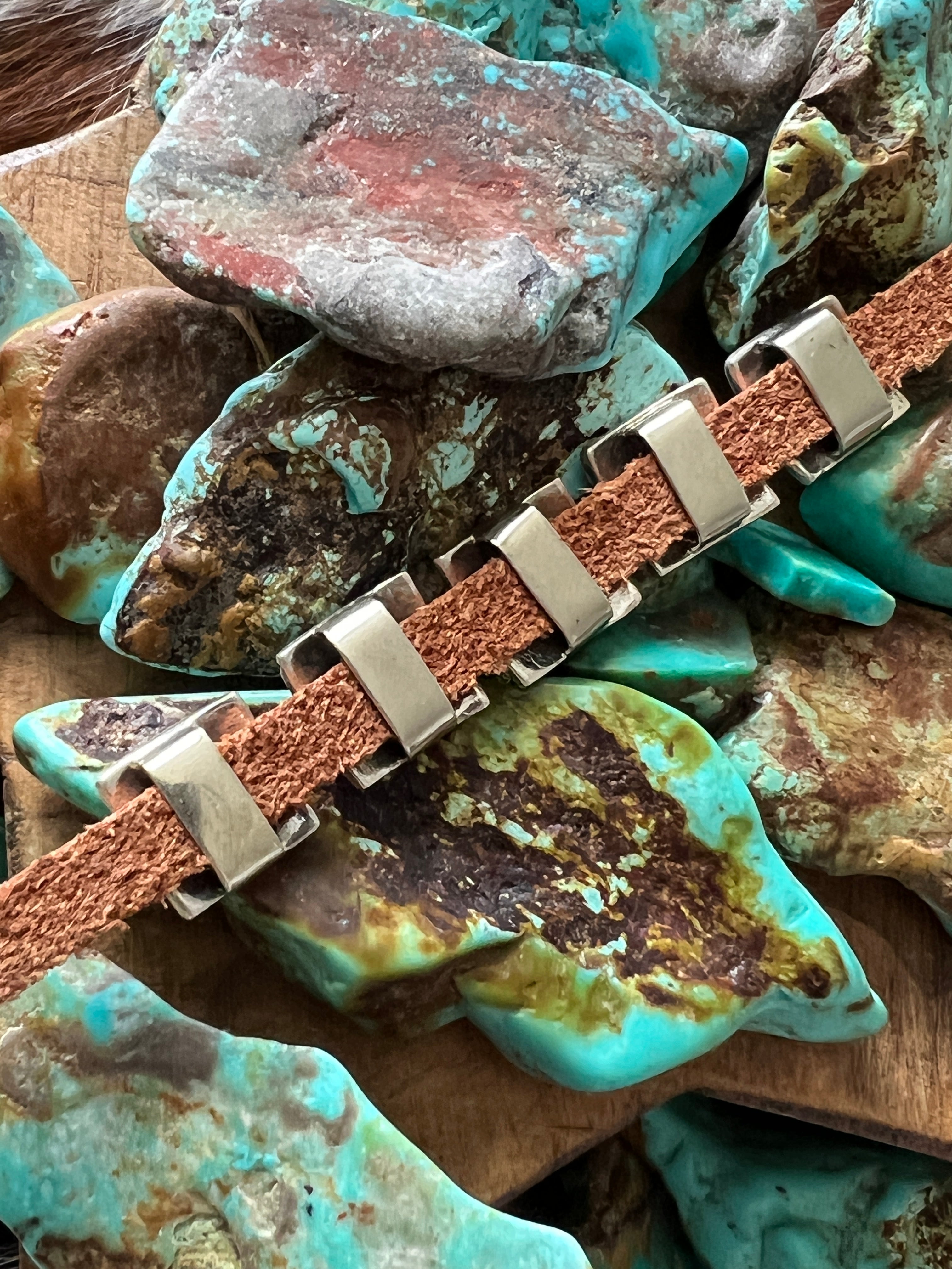 Sterling Silver Mini Concho Slide, Four Corners