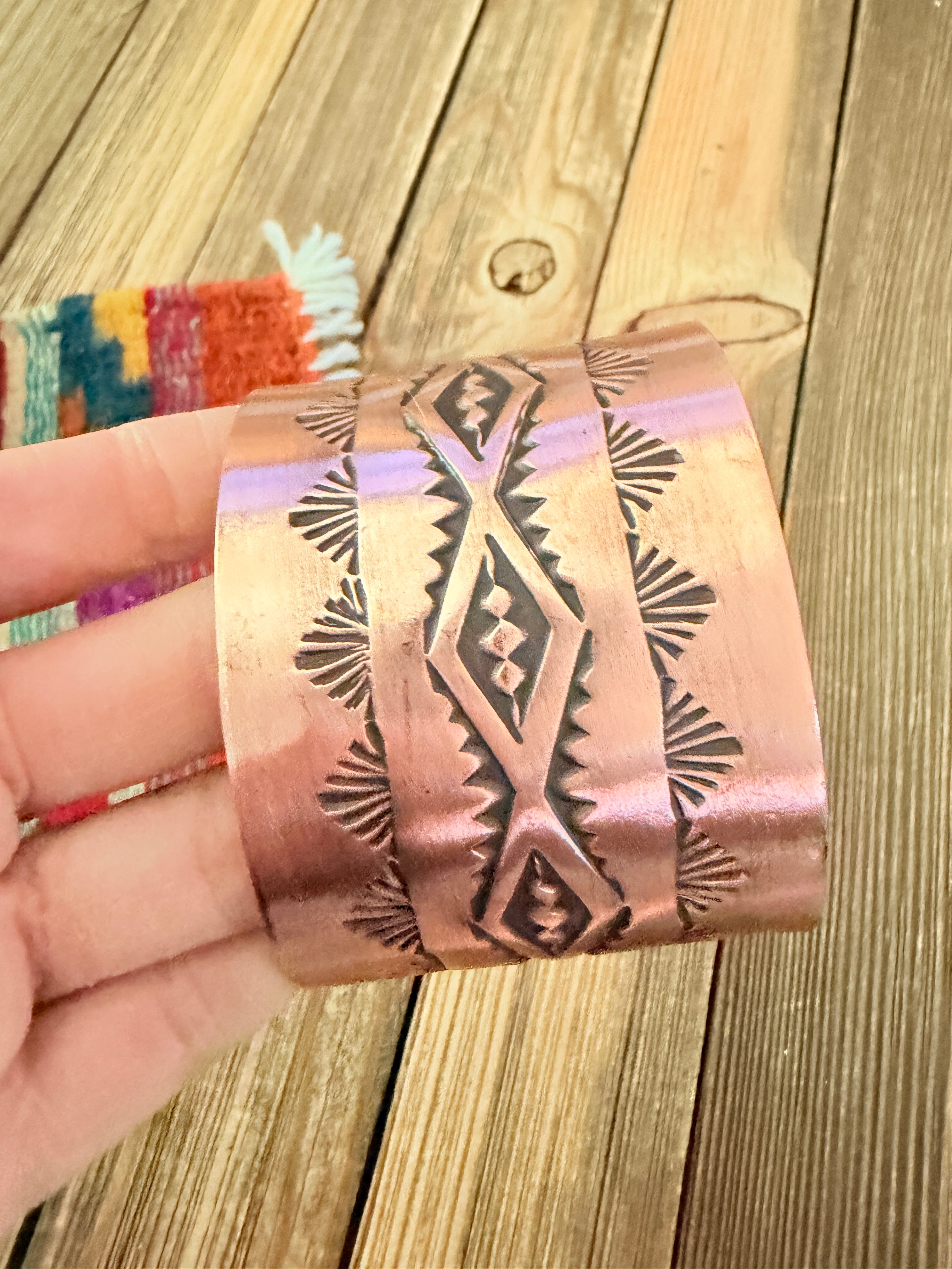 Handcrafted Copper Cuff Bracelet by Elvira Bill