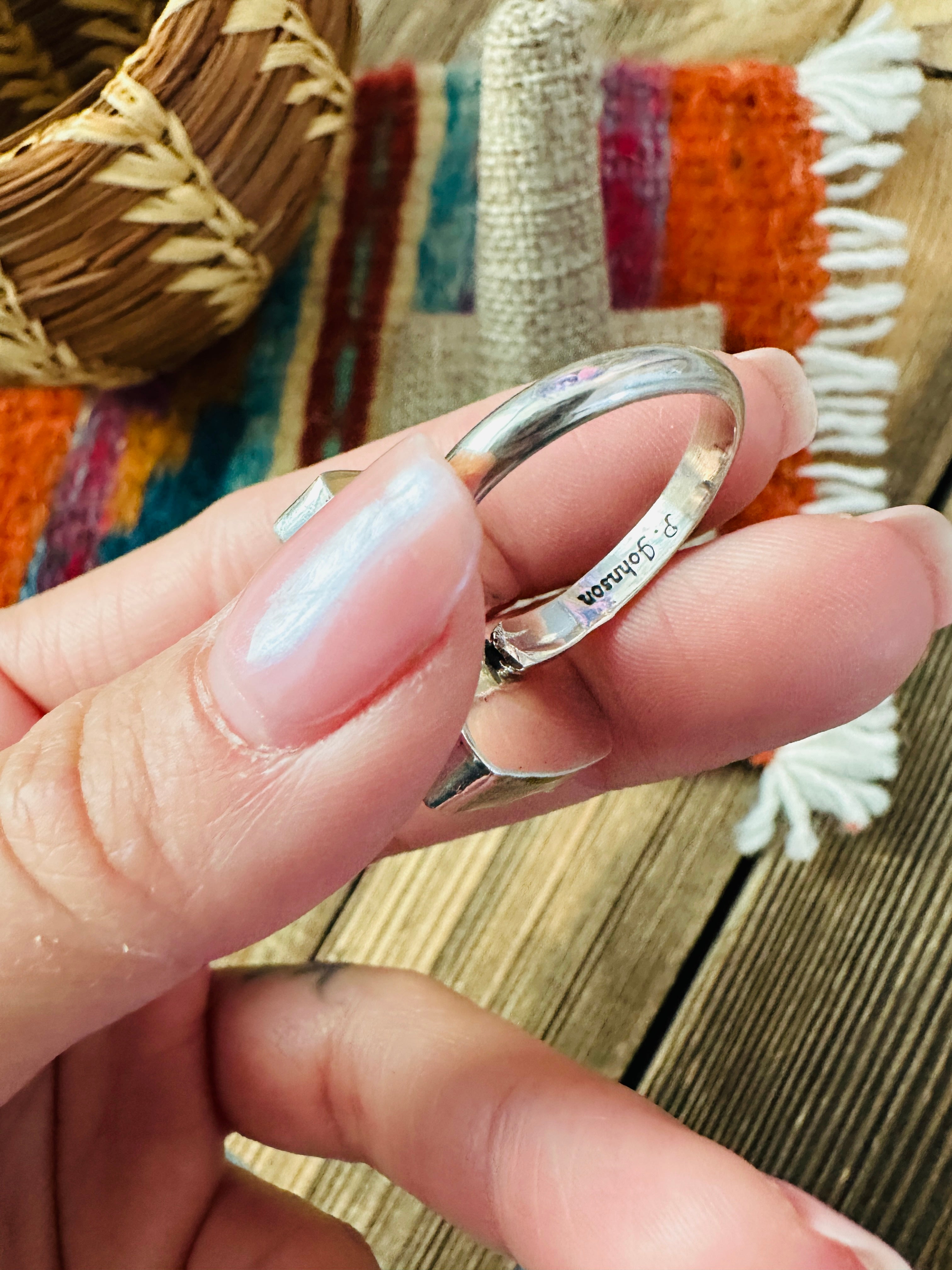 Handcrafted Purple Spiny Oyster & Sterling Silver Adjustable Ring