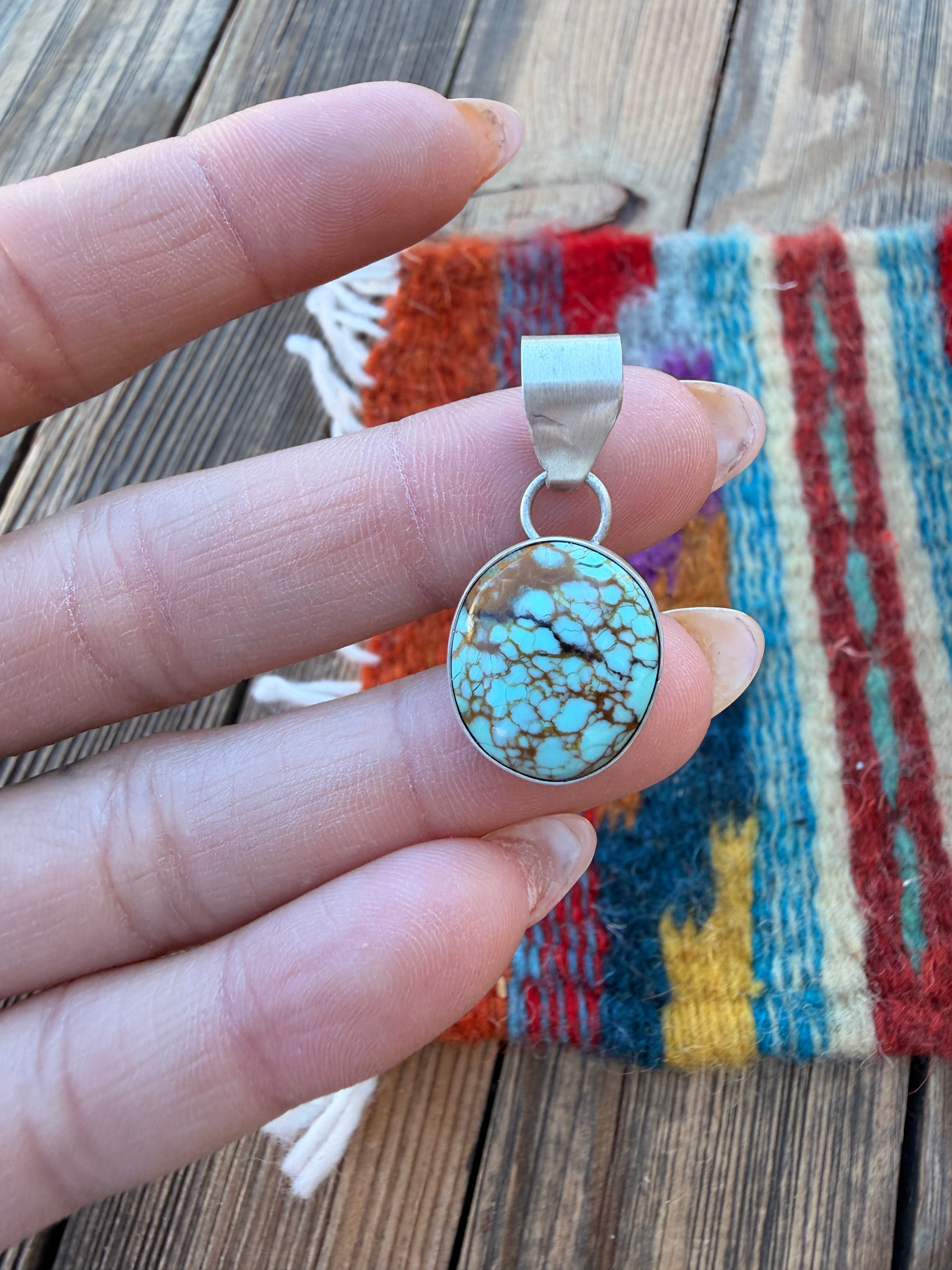Handcrafted Sterling Silver & Turquoise Pendant by Susie Cooke
