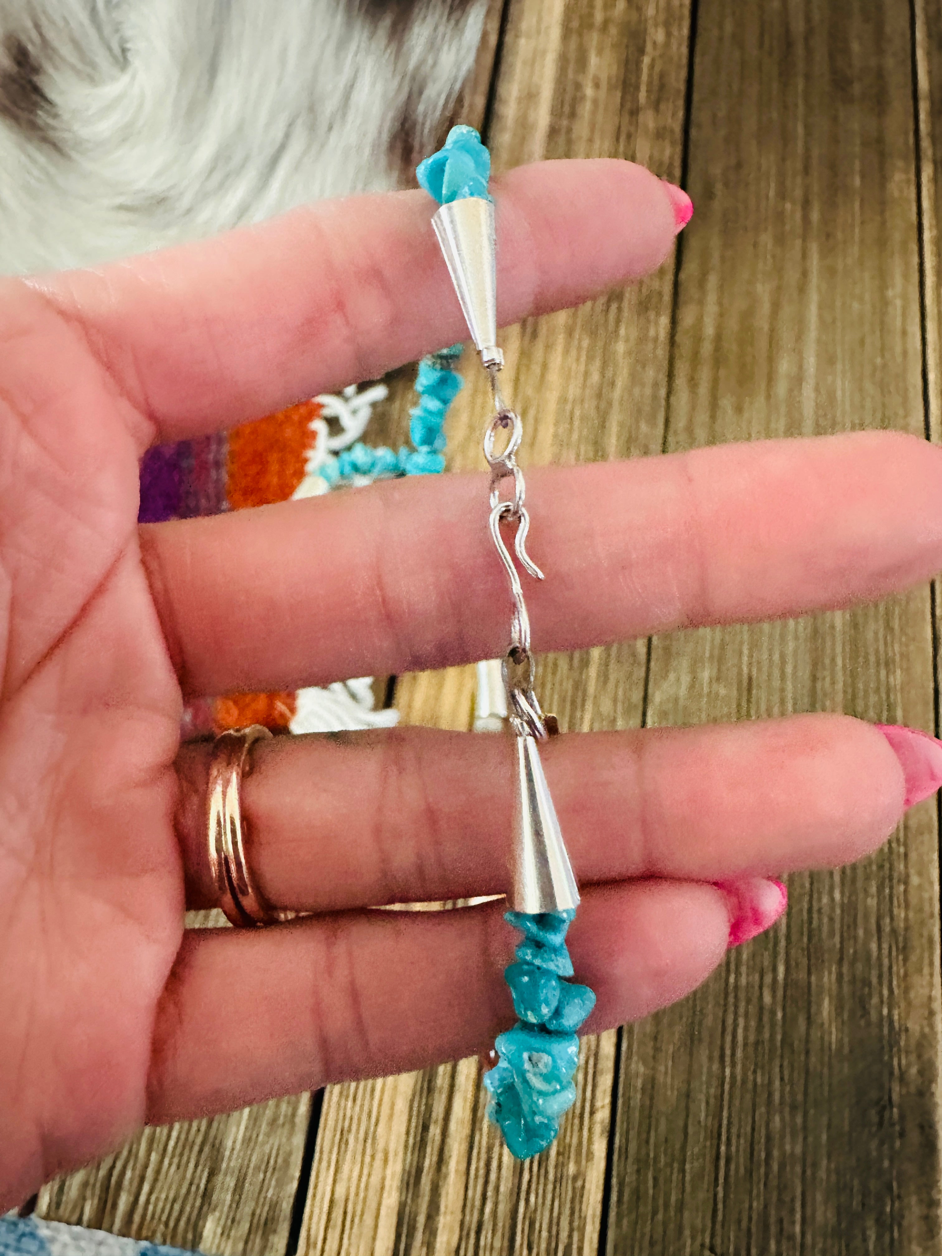 Handcrafted Multi Stone & Sterling Silver Beaded 18” Necklace by T & R Singer