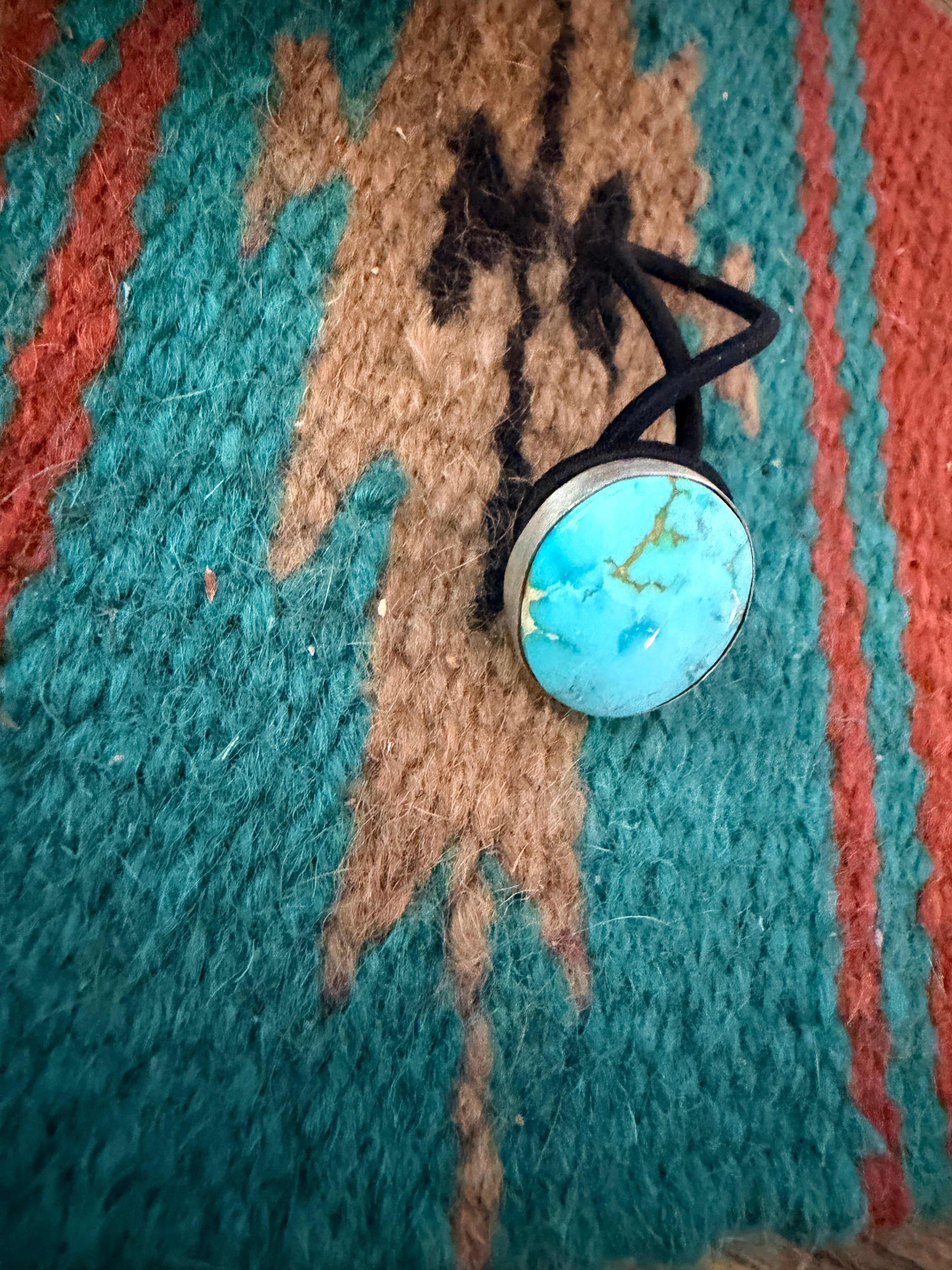 Handcrafted Turquoise & Sterling Silver Hair Tie Charm