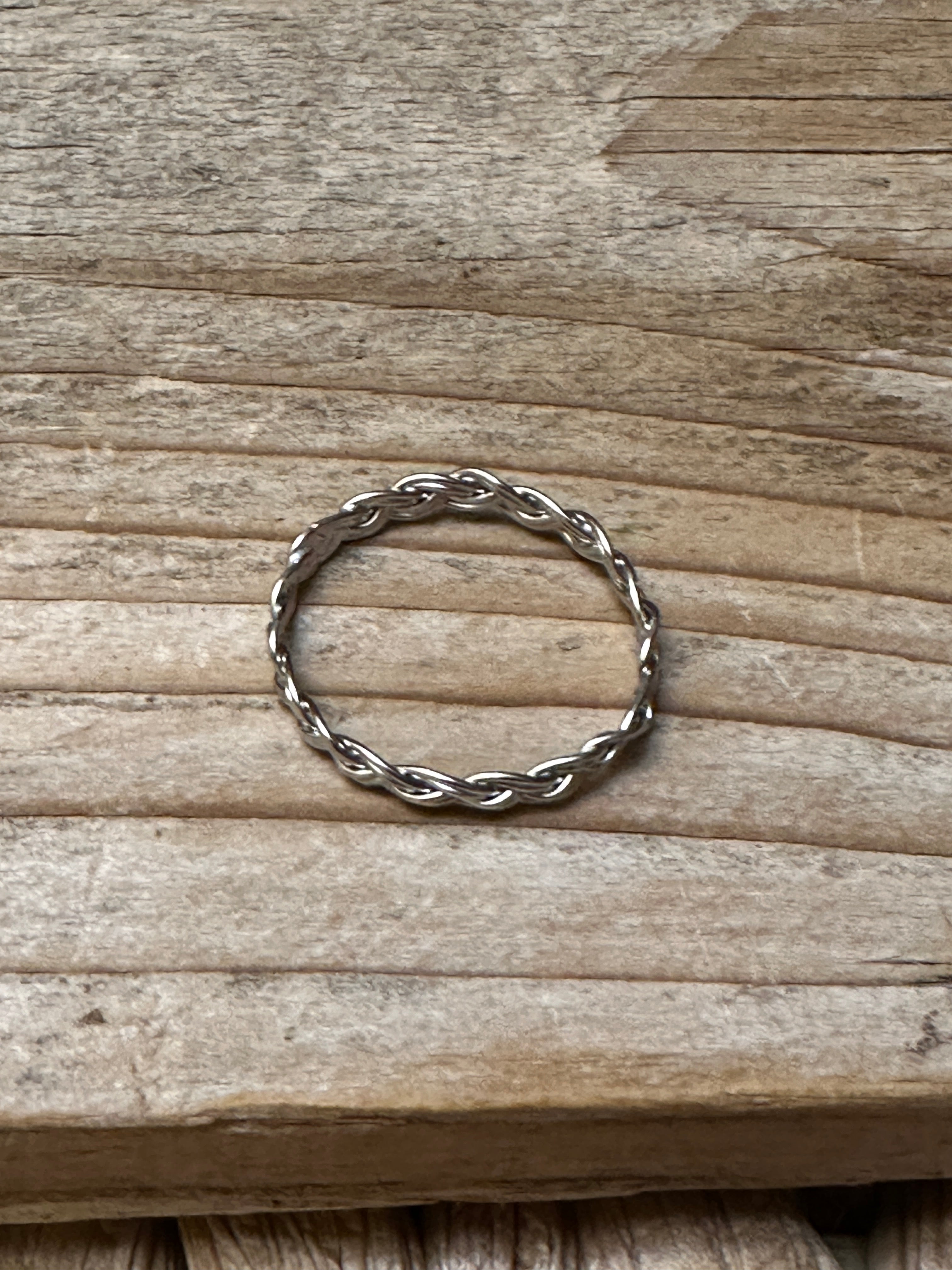 Sterling Silver Braided Twist Band Ring