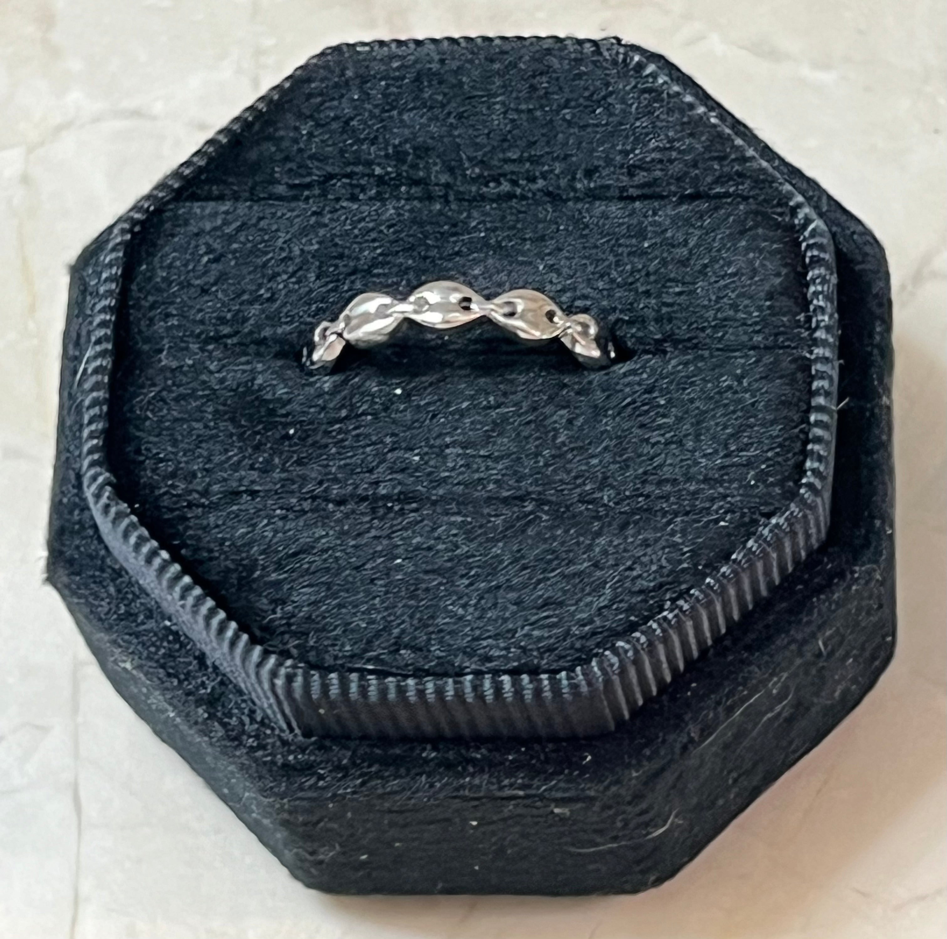 Sterling Silver Janie Anchor Chain Ring