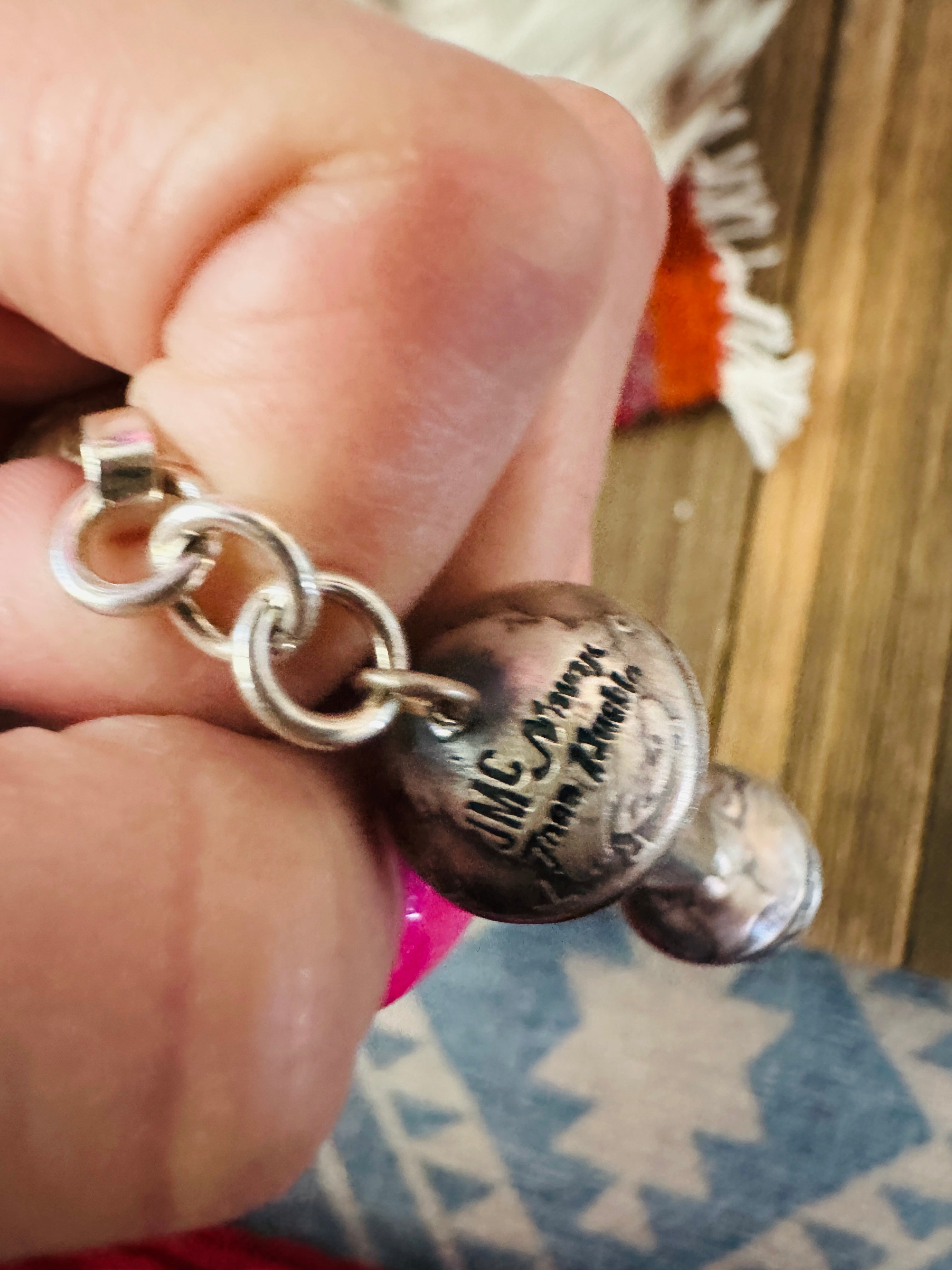 Handcrafted Turquoise & Sterling Silver Liberty Coin Beaded Necklace by James McCabe