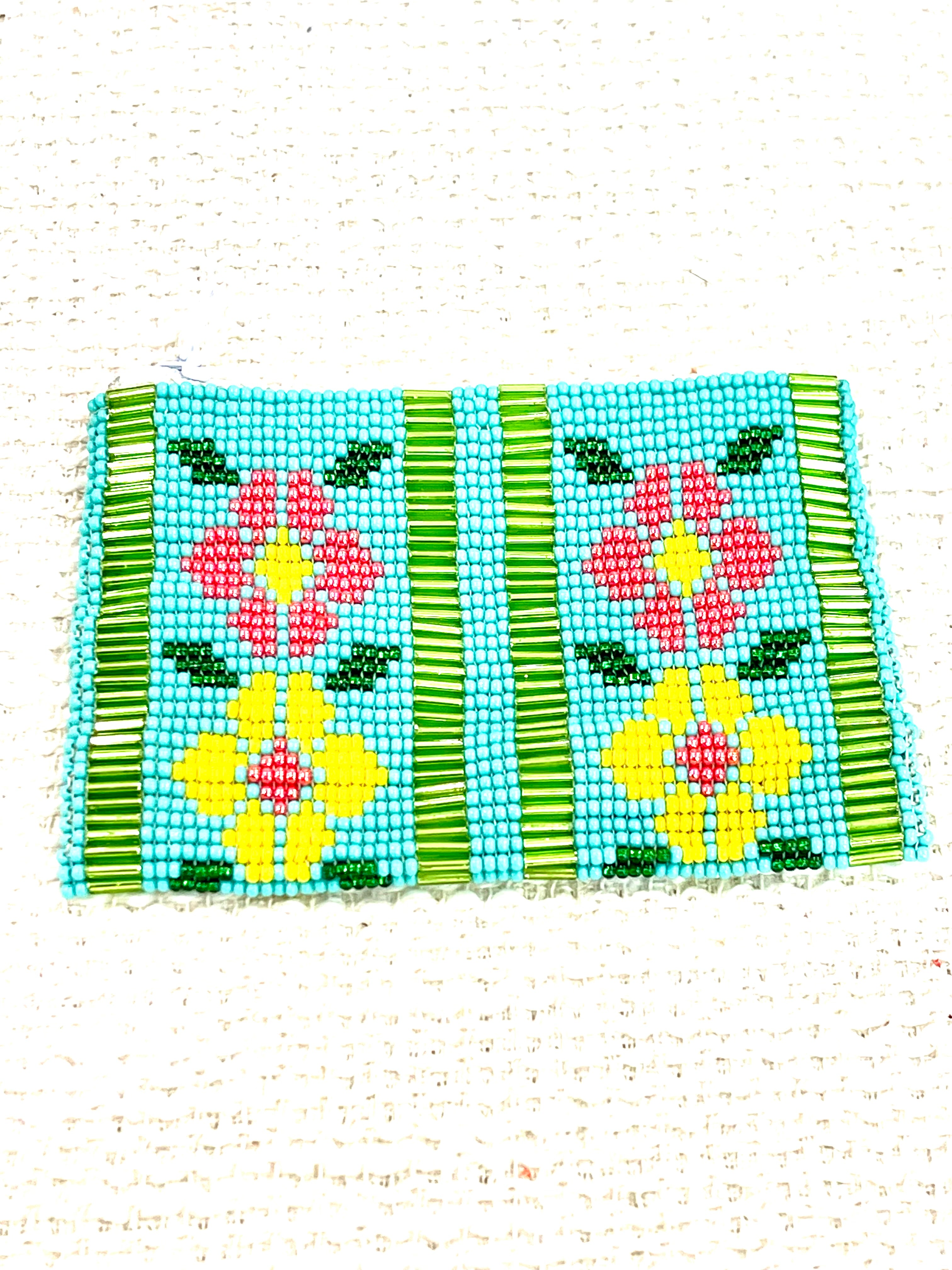 Handmade Beaded Flower Coin Purse