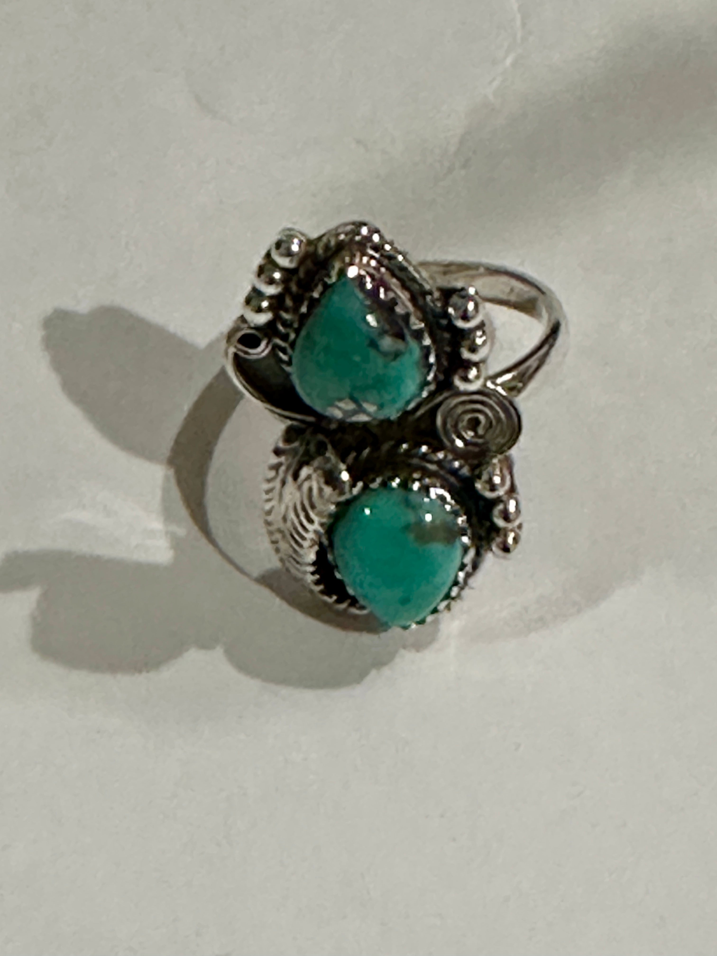 Twice The Turquoise Handmade Turquoise Sterling Silver Ring